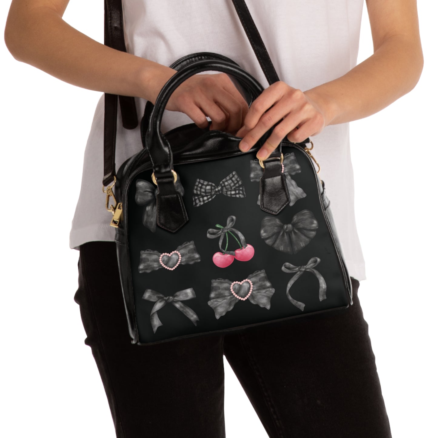 Black Ribbon Dark Coquette Handbag