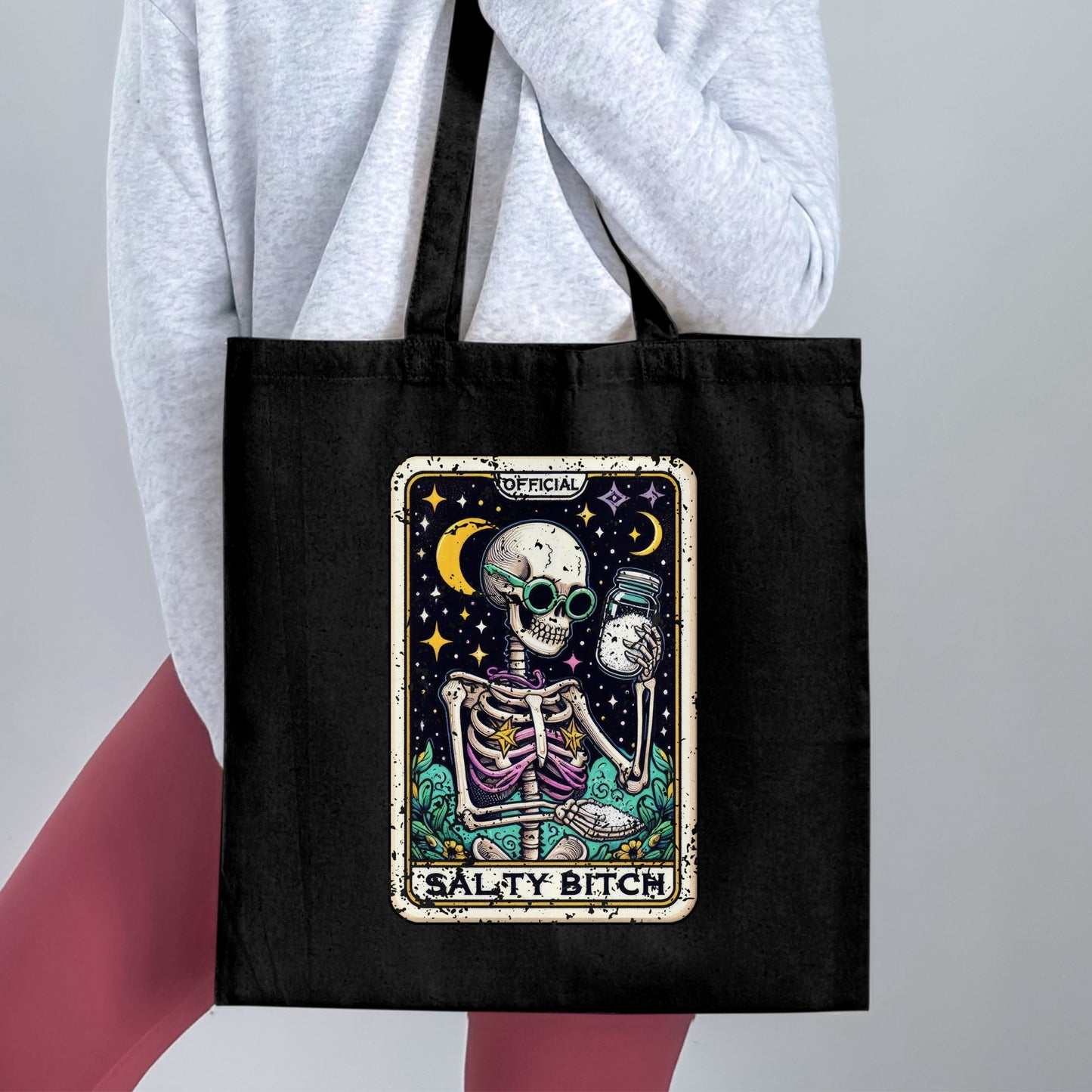 Salty Bitch Skeleton Beach Design Tote Bag product