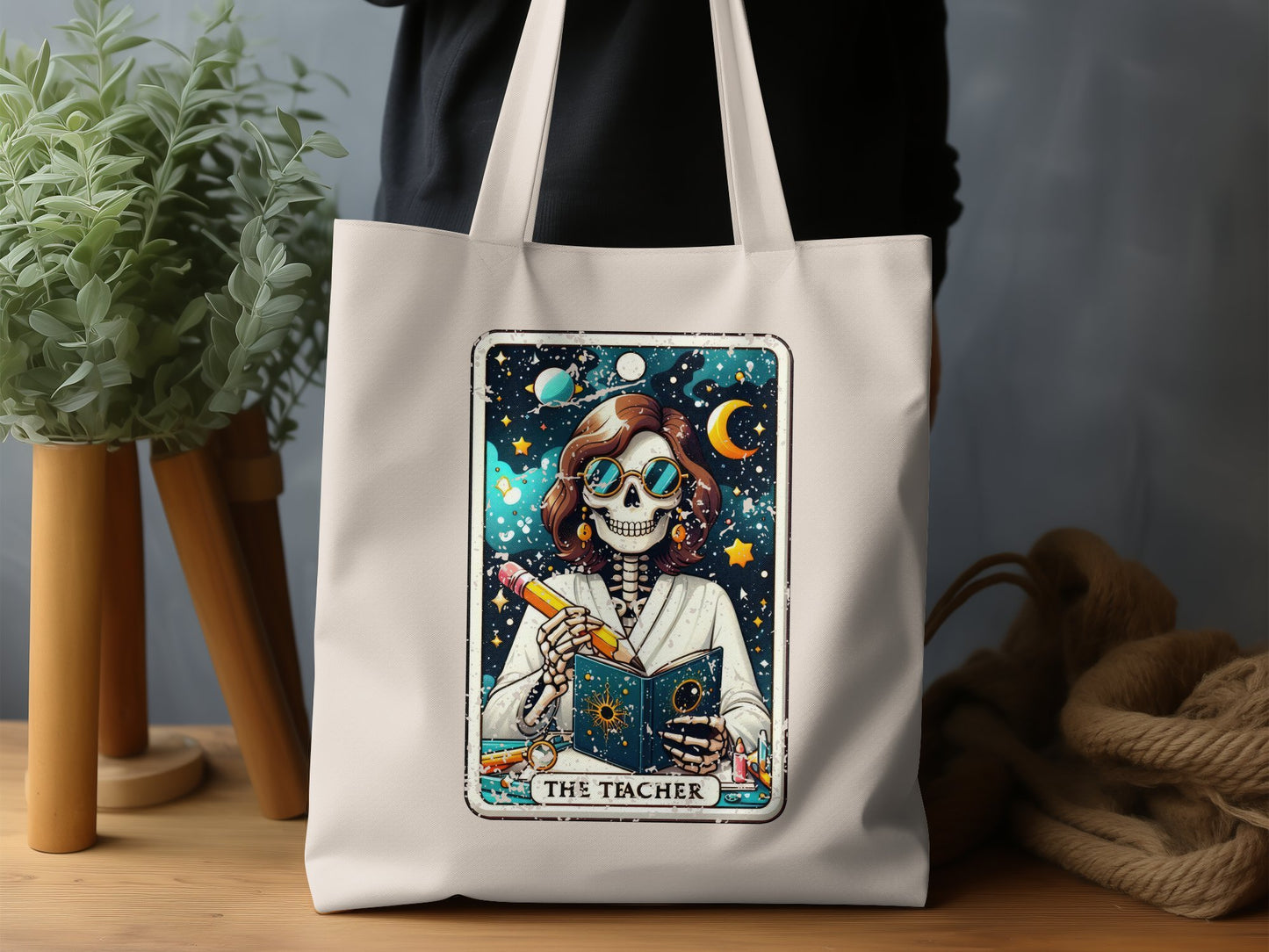 The Teacher Tarot Design Tote Bag product type