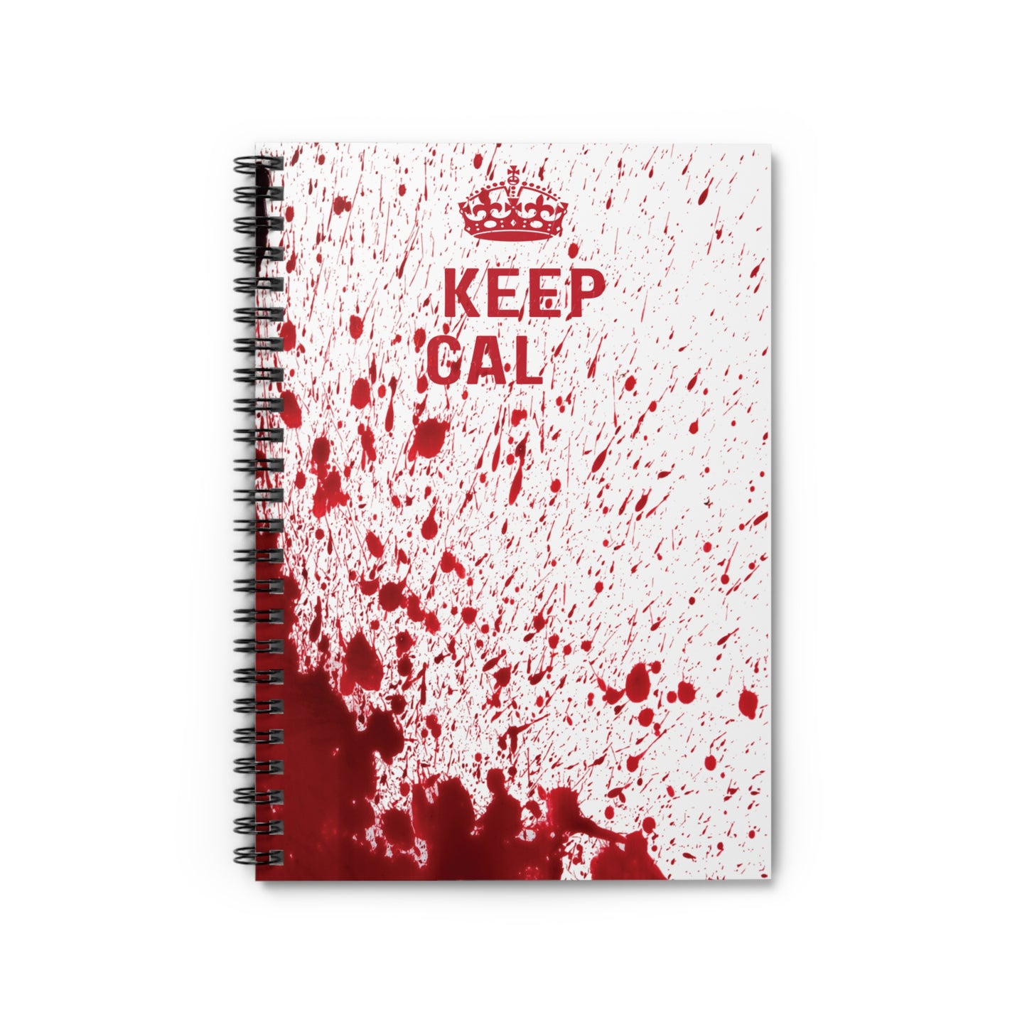 Bloody Crown Spiral Notebook - Keep Calm, Gothic Journal, Writing Pad, Unique Stationery, Gift for Horror Fans