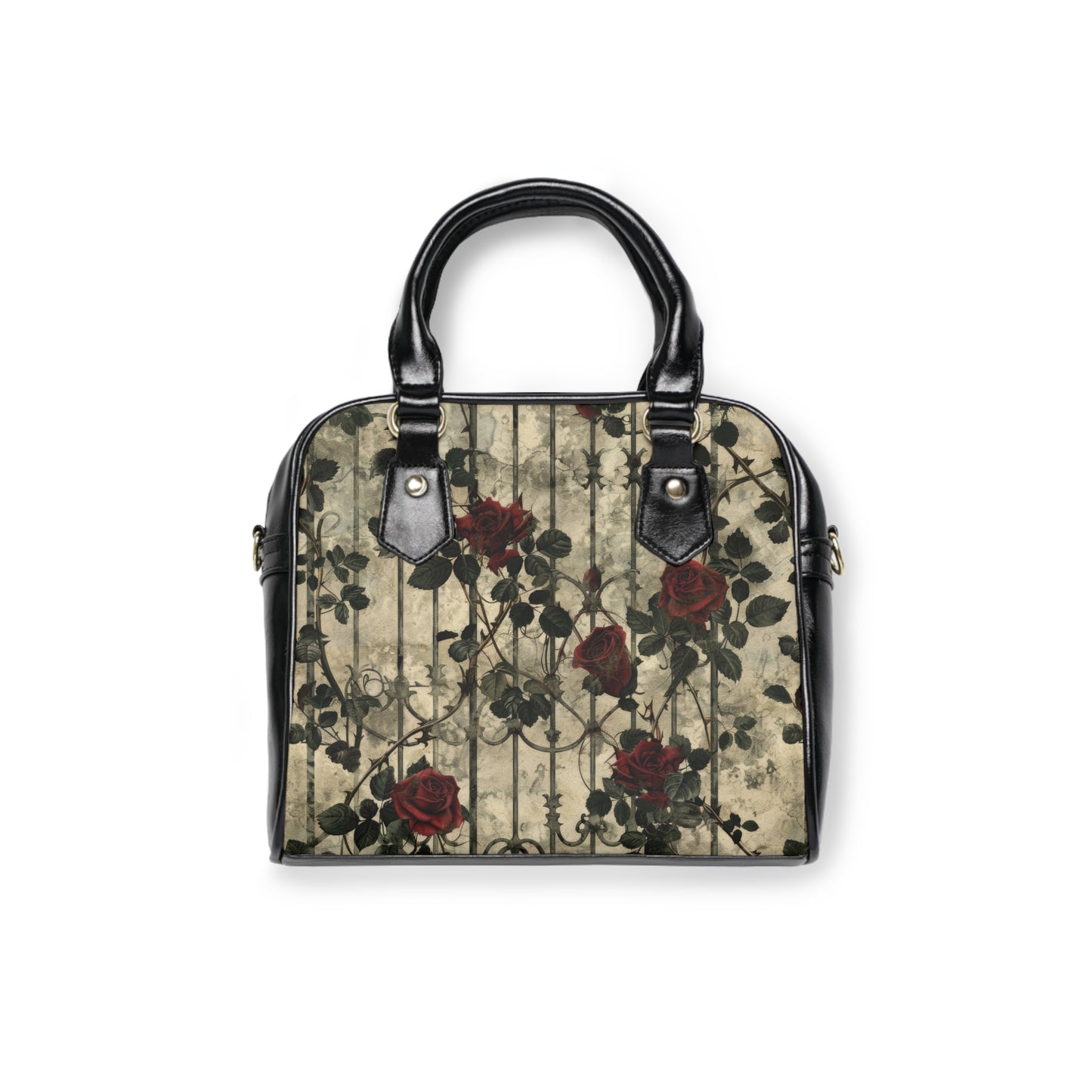 Gothic Roses Shoulder Handbag — Cast Iron Fence Floral Design