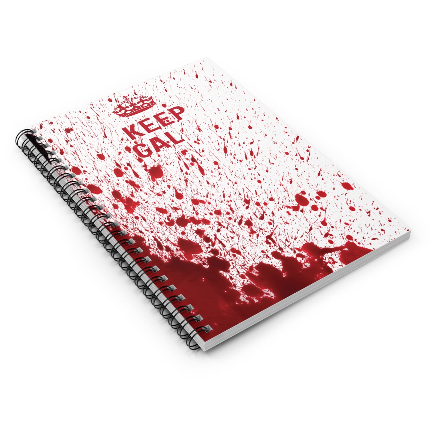 Bloody Crown Spiral Notebook - Keep Calm, Gothic Journal, Writing Pad, Unique Stationery, Gift for Horror Fans