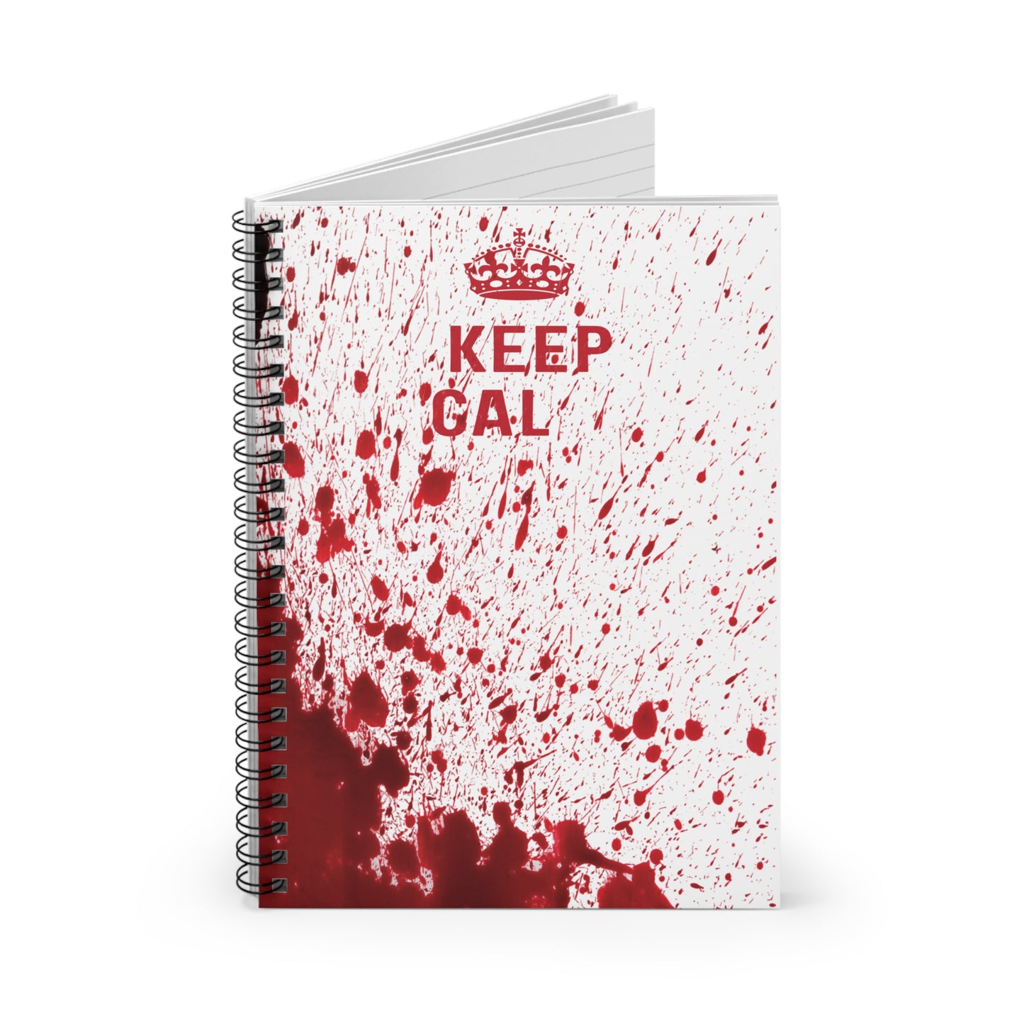 Bloody Crown Spiral Notebook - Keep Calm, Gothic Journal, Writing Pad, Unique Stationery, Gift for Horror Fans