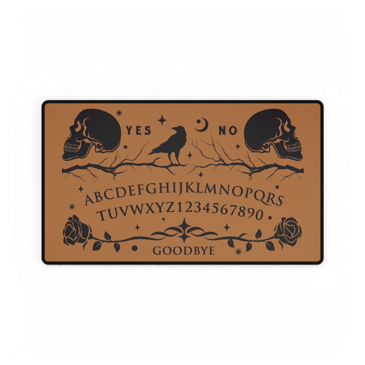 Ouija Board Raven Skull Desk Mat | Halloween Mystic Mouse Pad