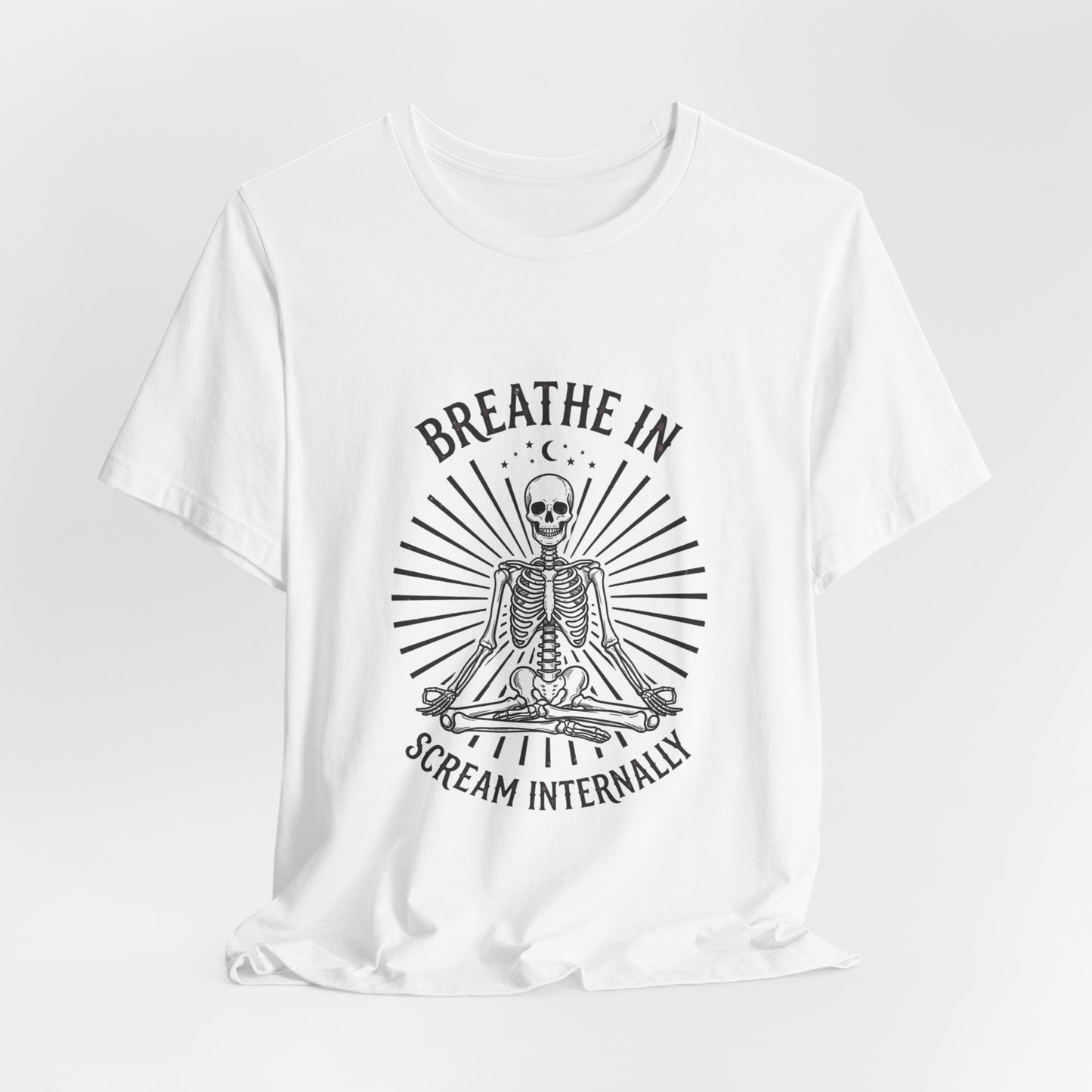 Breathe In Scream Internally Skeleton Tee | Dark Humor Goth Shirt