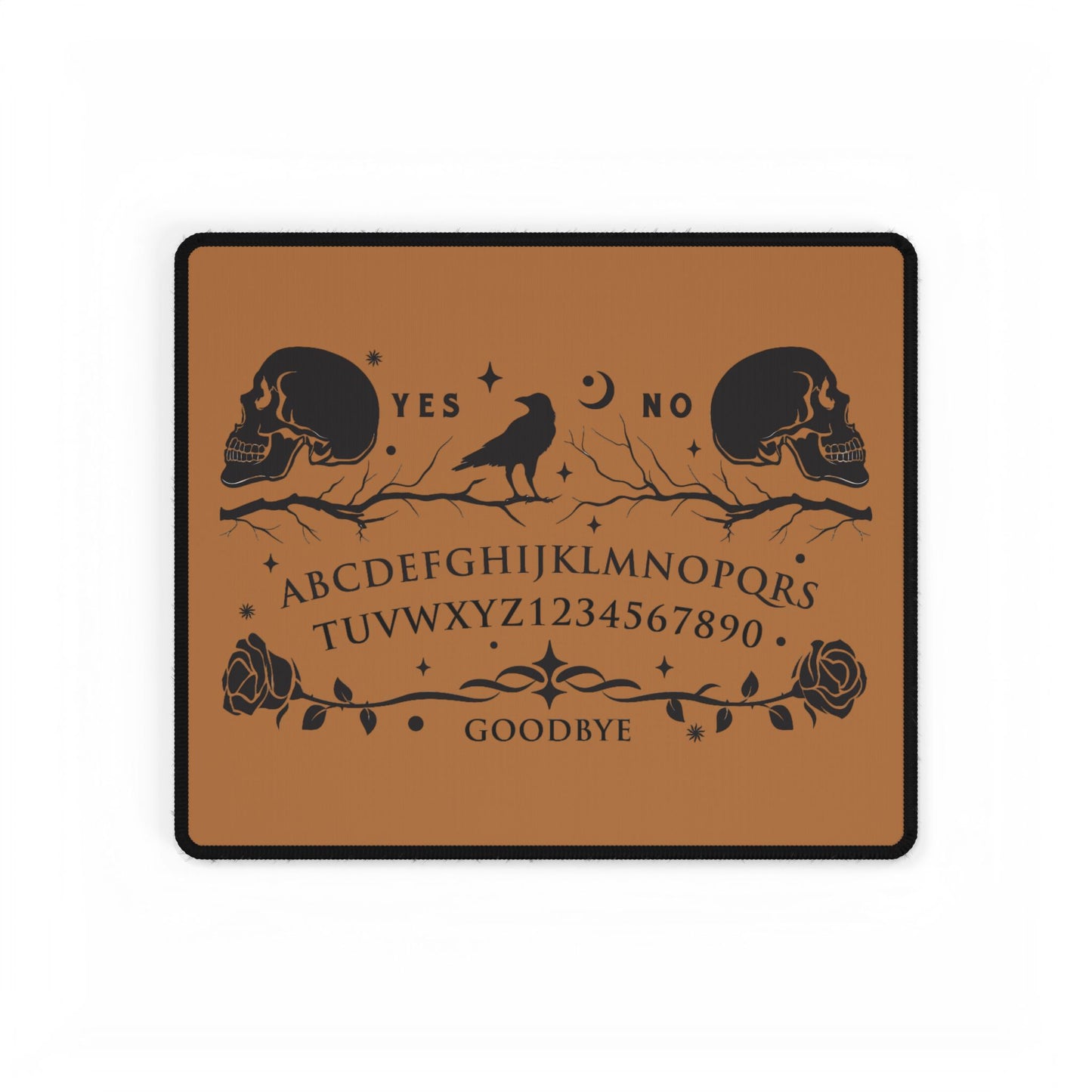Ouija Board Raven Skull Desk Mat | Halloween Mystic Mouse Pad