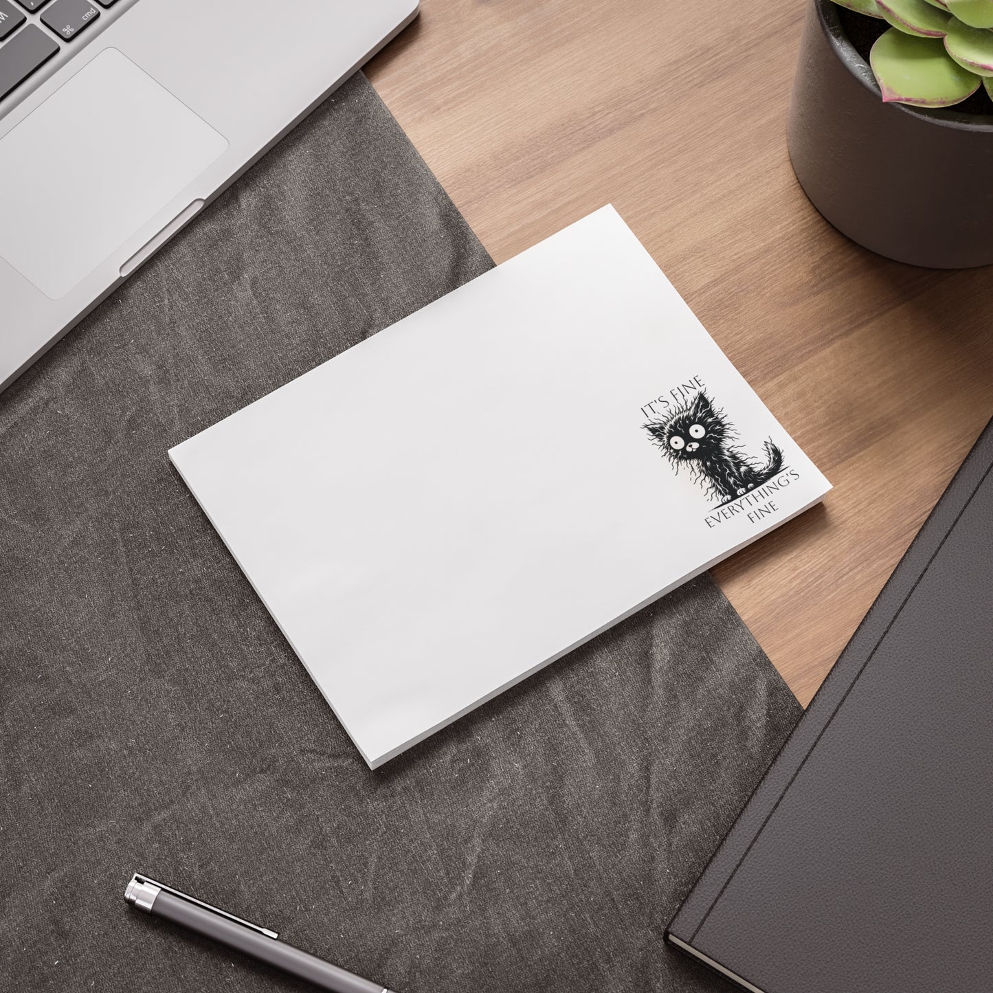 Stressed Cat Note Pads - It's Fine Everything is Fine - Cat Lover Gift