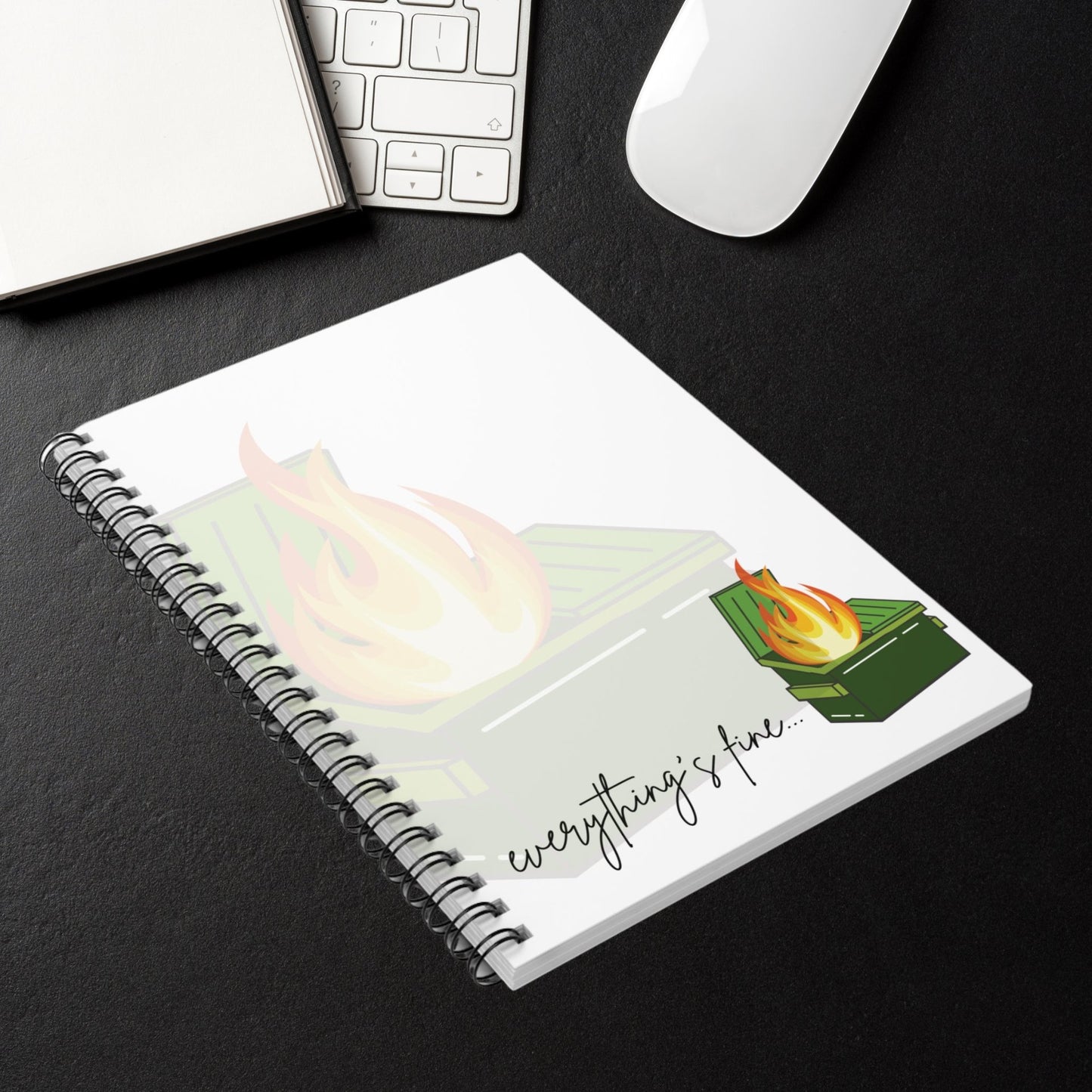 Humorous Spiral Notebook - Perfect for Stress Relief | Everything's Fine Design | Great for Journaling, School, Work, Gifts, and Comedy