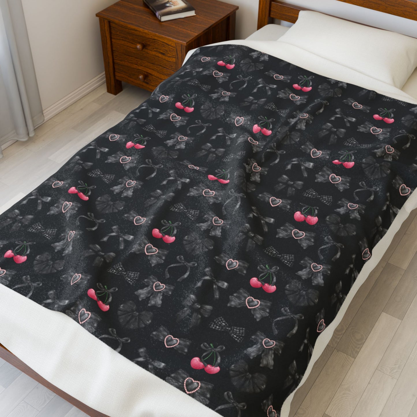 Dark Coquette Velveteen Plush Blanket