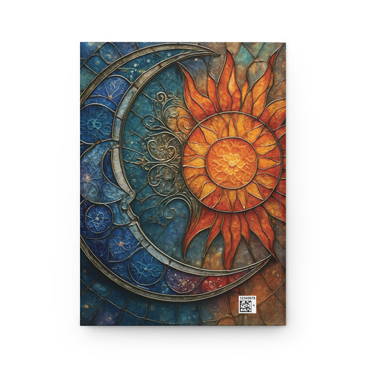 Sun and Moon Stained Glass Hardcover Journal