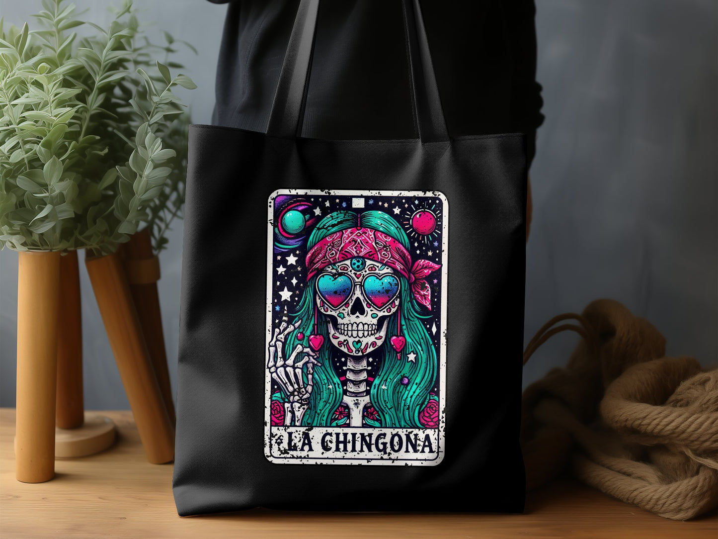 La Chingona Skeleton Heart Sunglasses Tote Bag product type