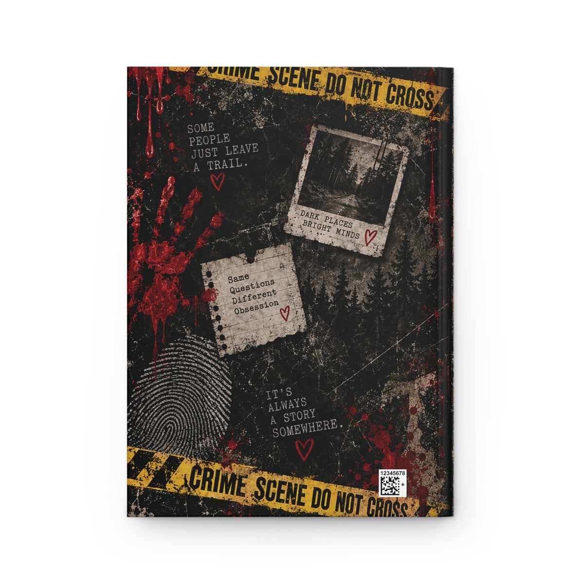 Crime Scene Case Notes Hardcover Journal | Detective Notebook, Forensic Evidence Design