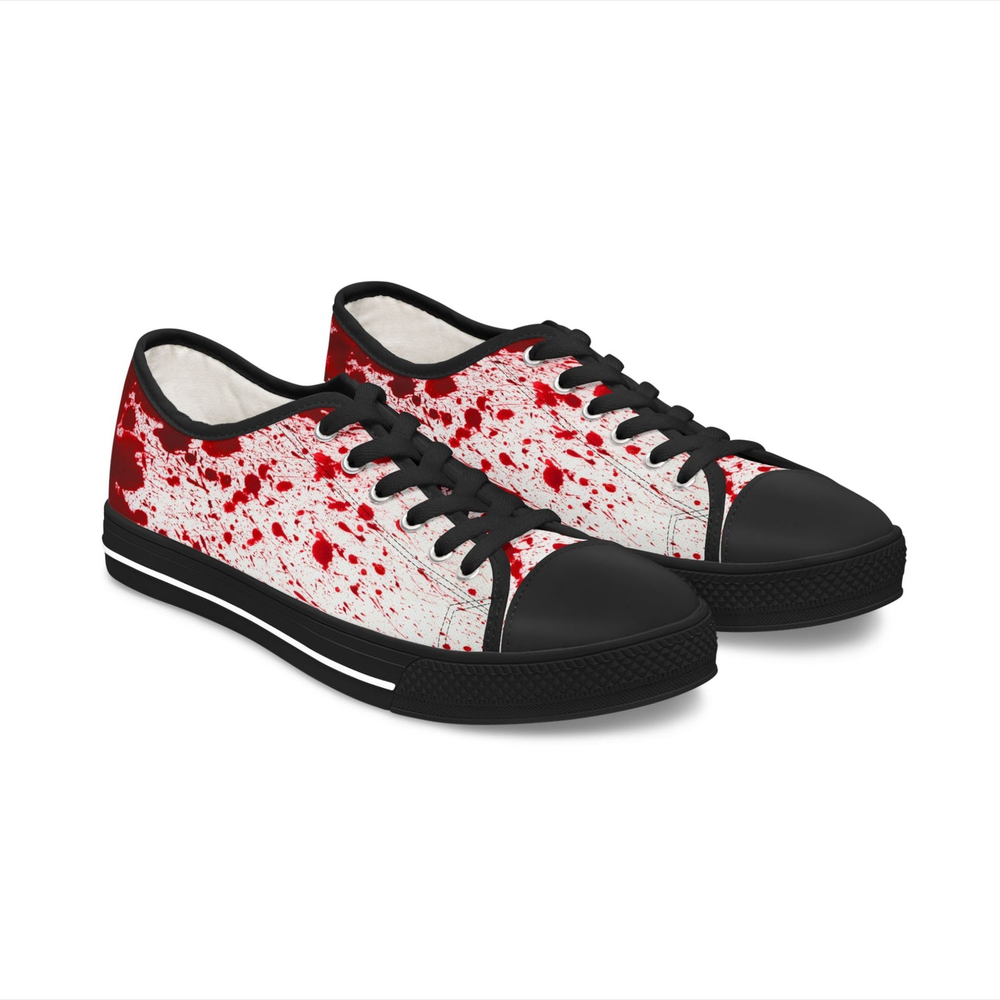 Blood Splatter Cosplay Sneakers - Gothic Low Top Shoes for Women