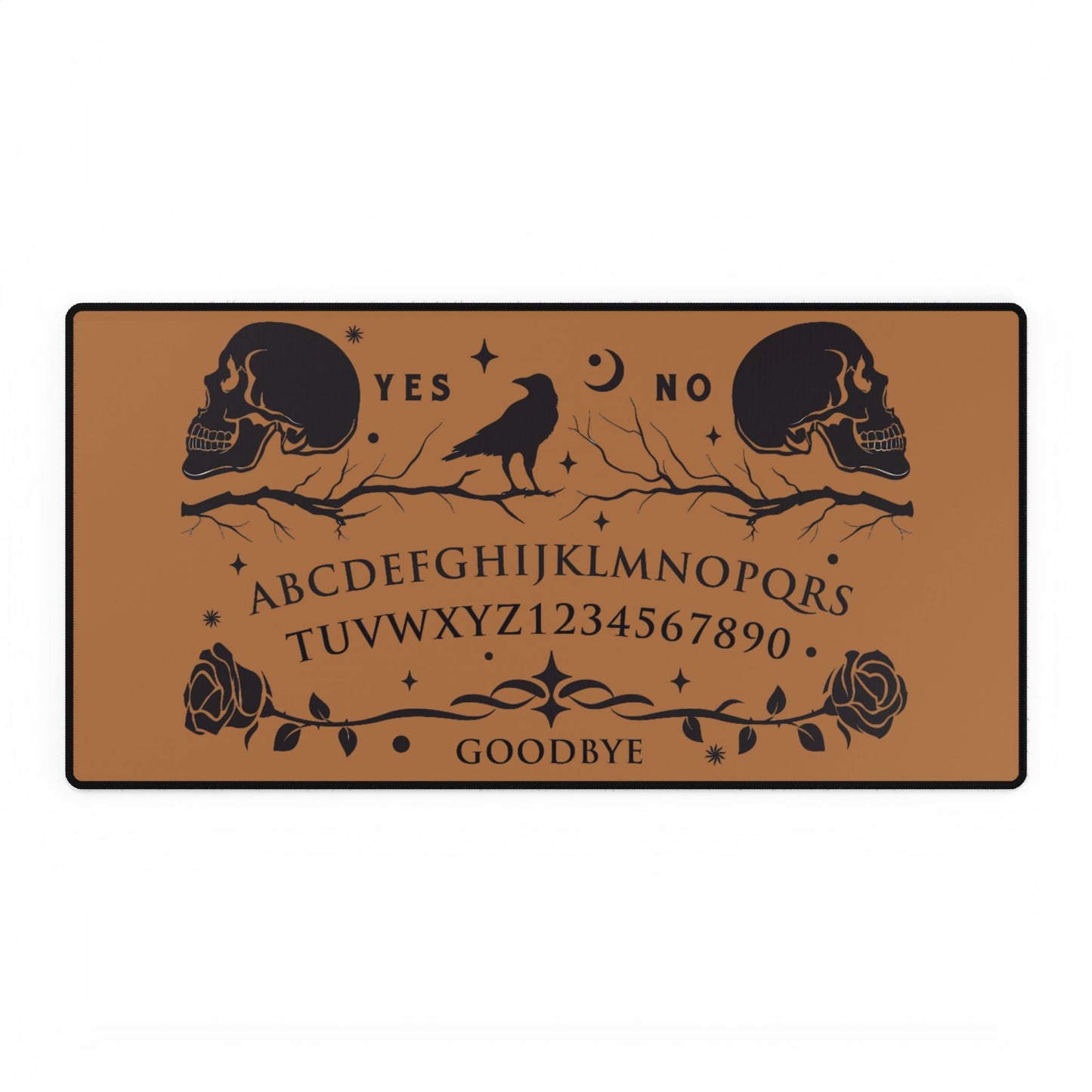 Ouija Board Raven Skull Desk Mat | Halloween Mystic Mouse Pad