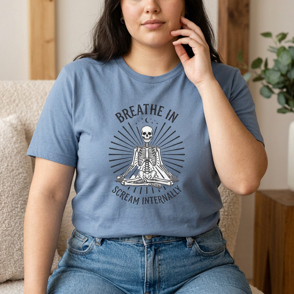 Breathe In Scream Internally Skeleton Tee | Dark Humor Goth Shirt