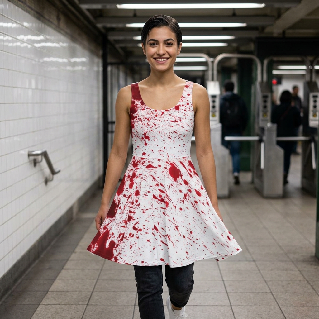 Red Blood Splatter Skater Dress