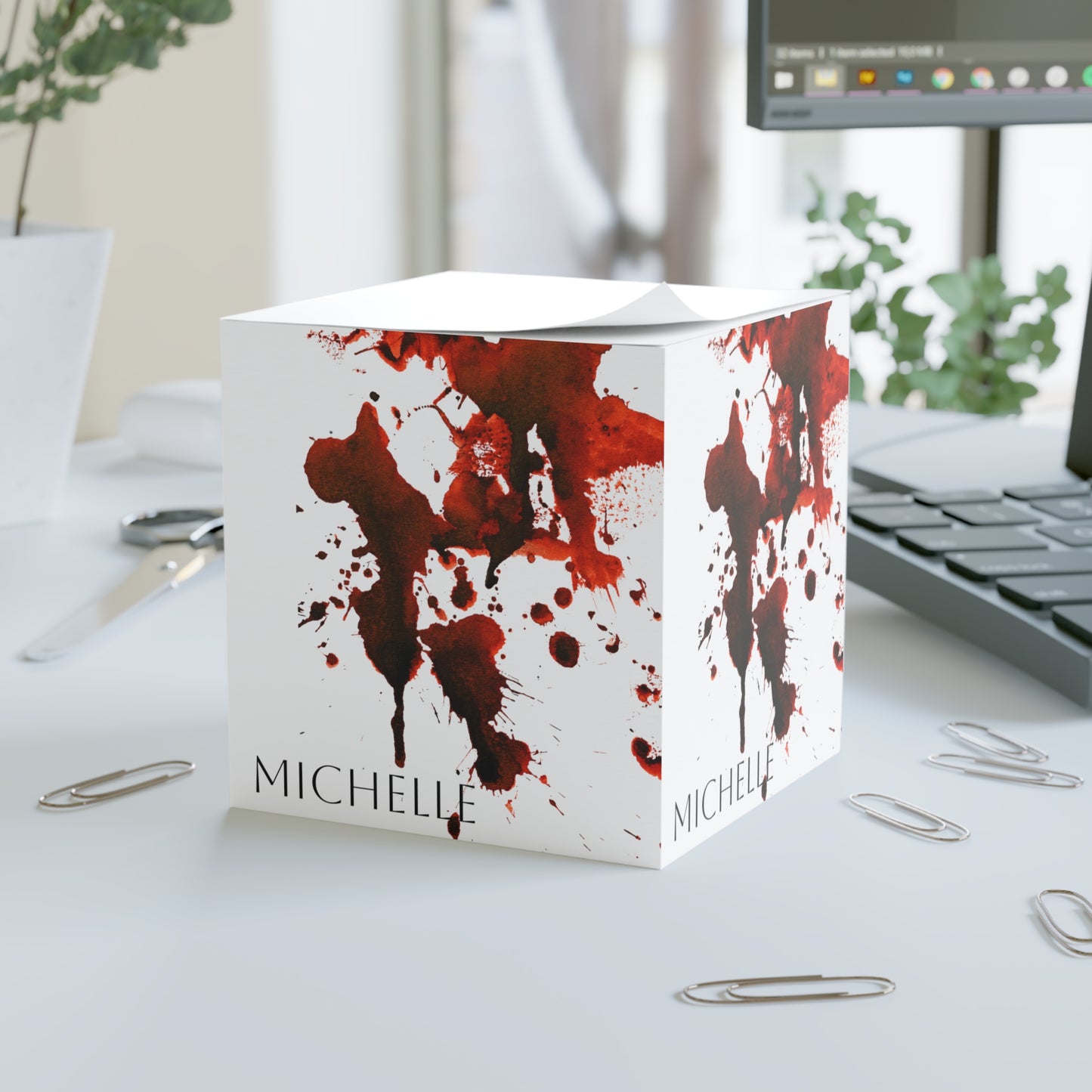 Blood Splatter Note Cube