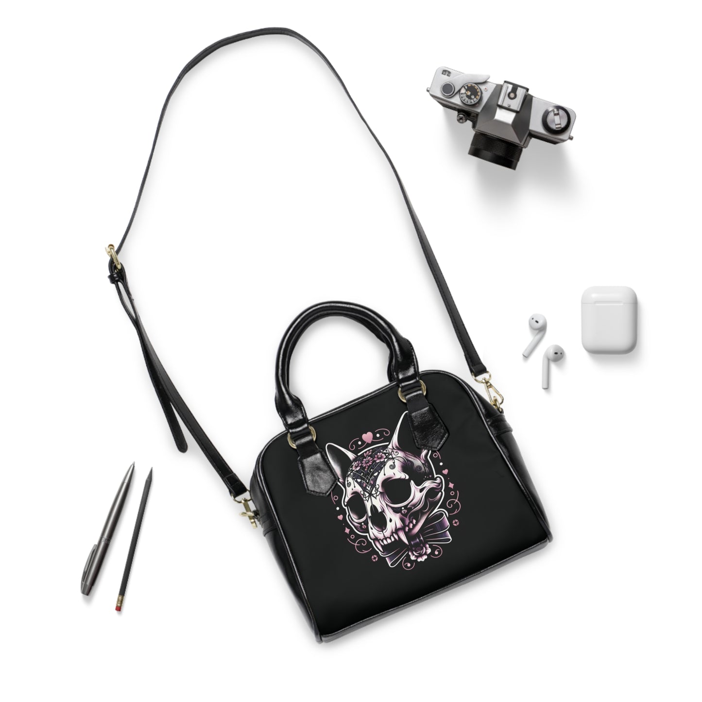 Cat Skull Dark Coquette Handbag
