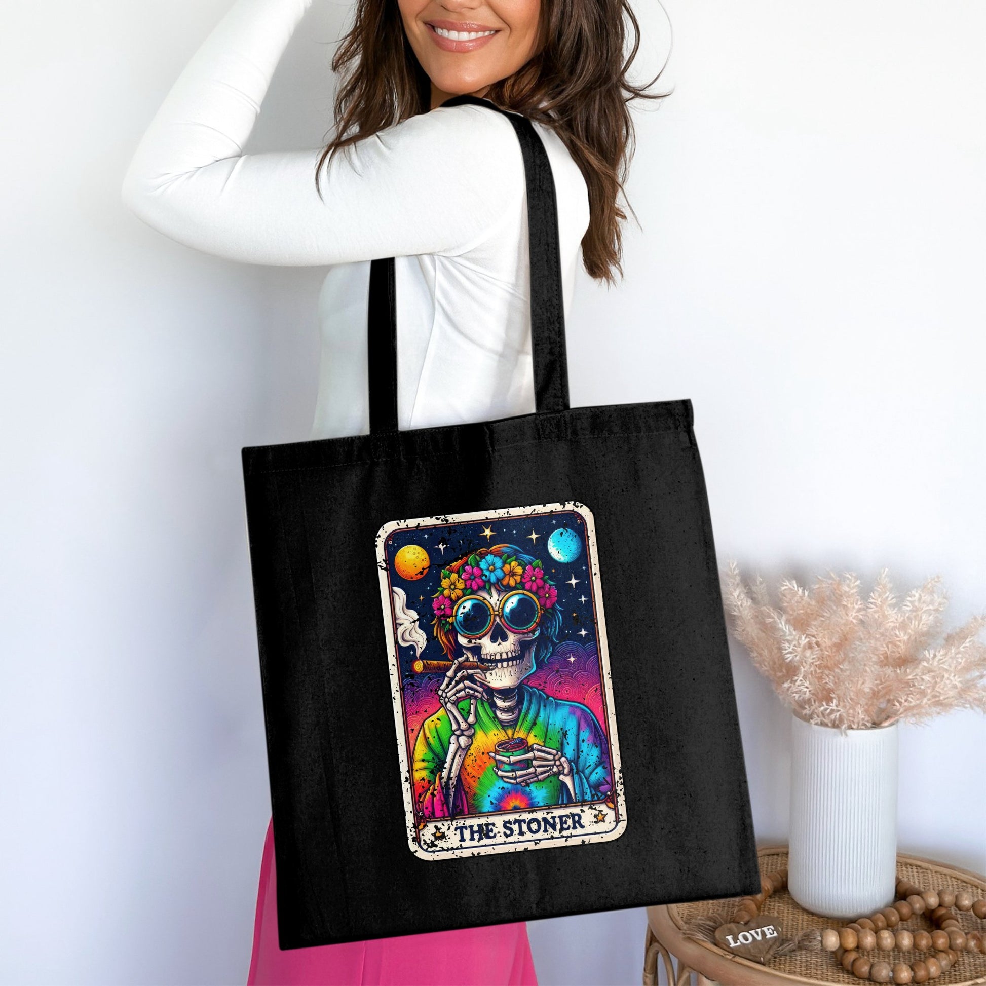 Colorful Psychedelic Skeleton Tote Bag Stylish Product