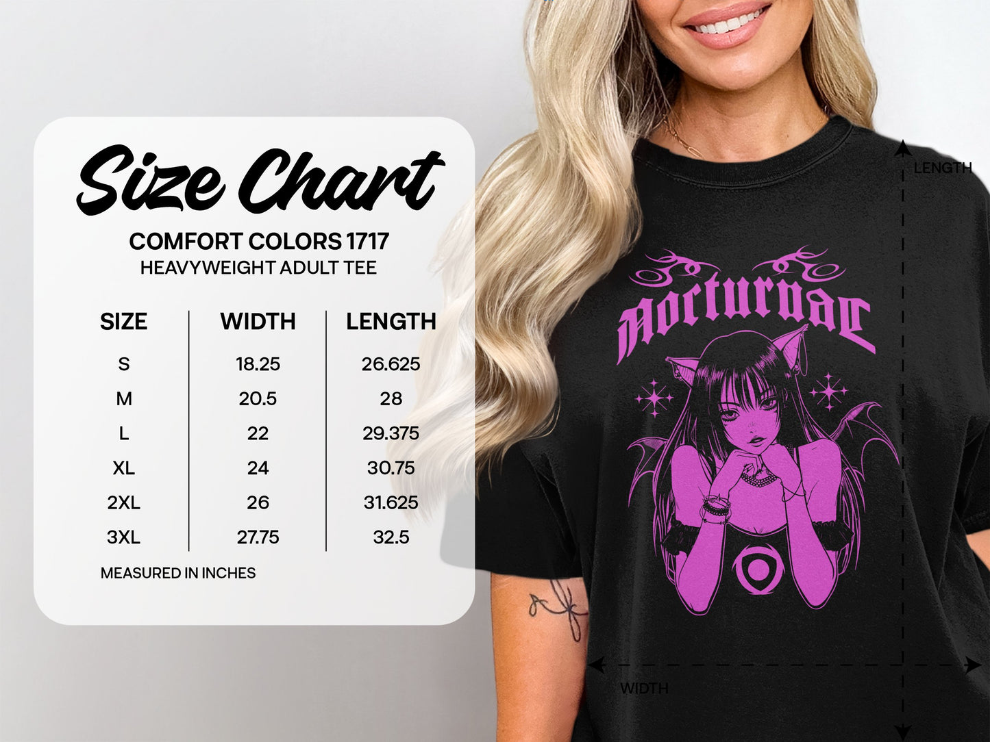 Nocturnaic Gothic Design Printed On Adult Tee product