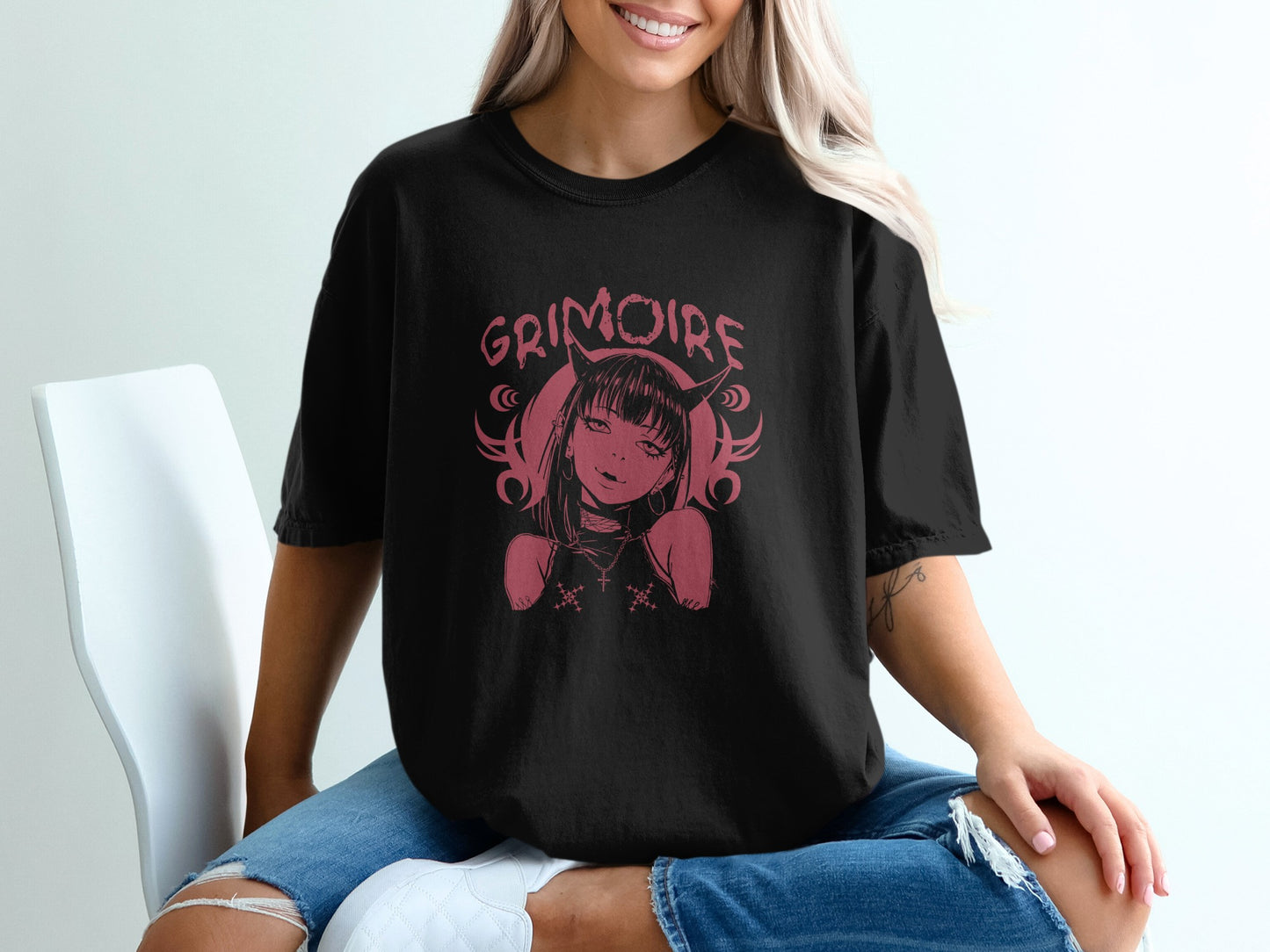 Grimoire Anime Girl Graphic T-Shirt fashion product