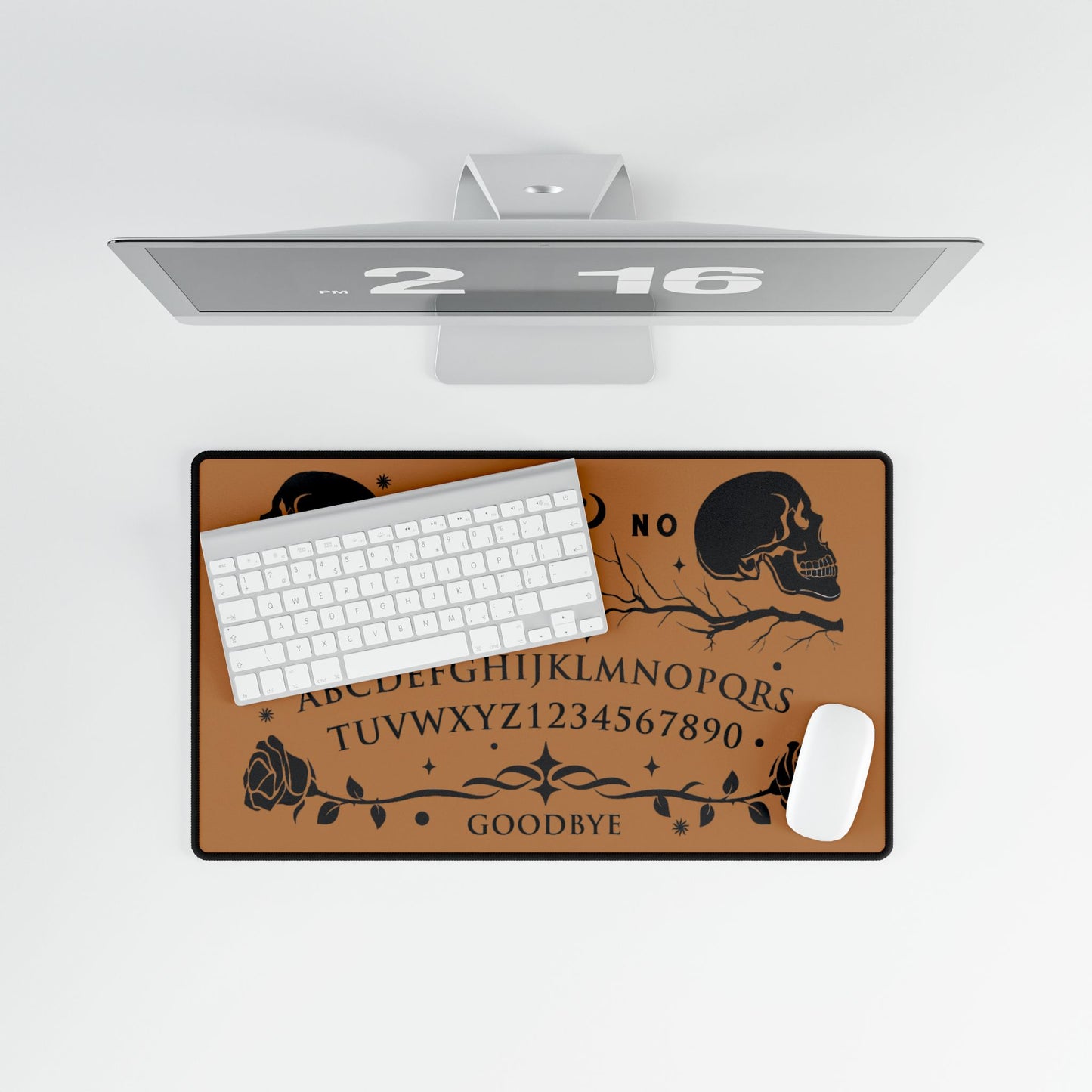 Ouija Board Raven Skull Desk Mat | Halloween Mystic Mouse Pad