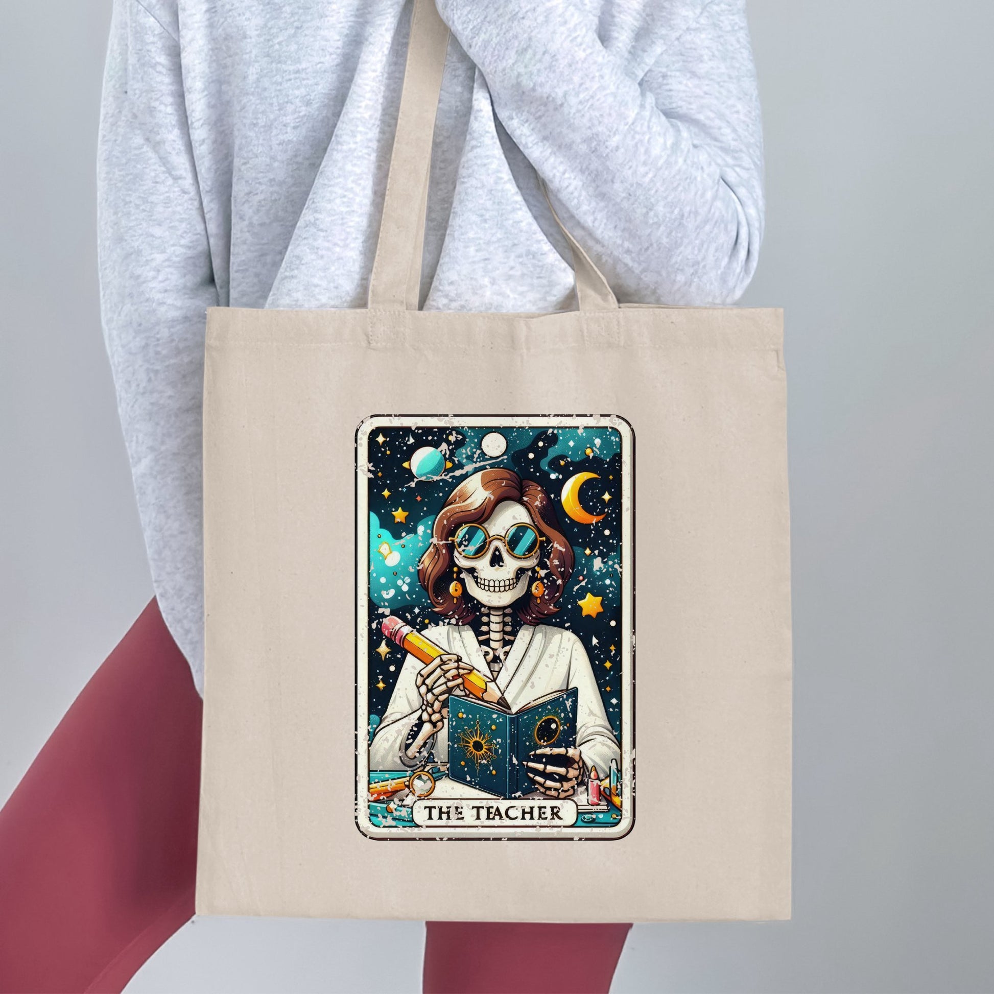 The Teacher Skeleton Art Print Tote Bag product type