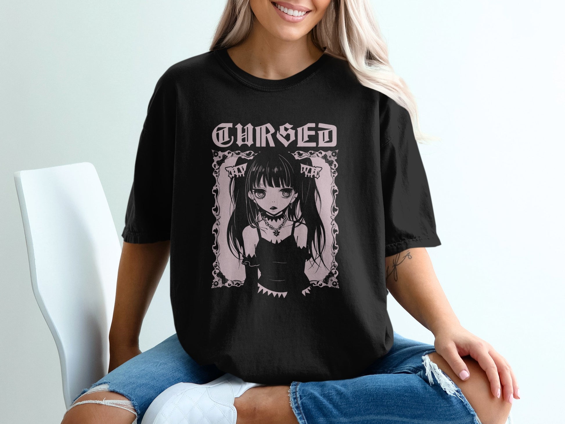 Cursed Anime Gothic Graphic T-Shirt product type