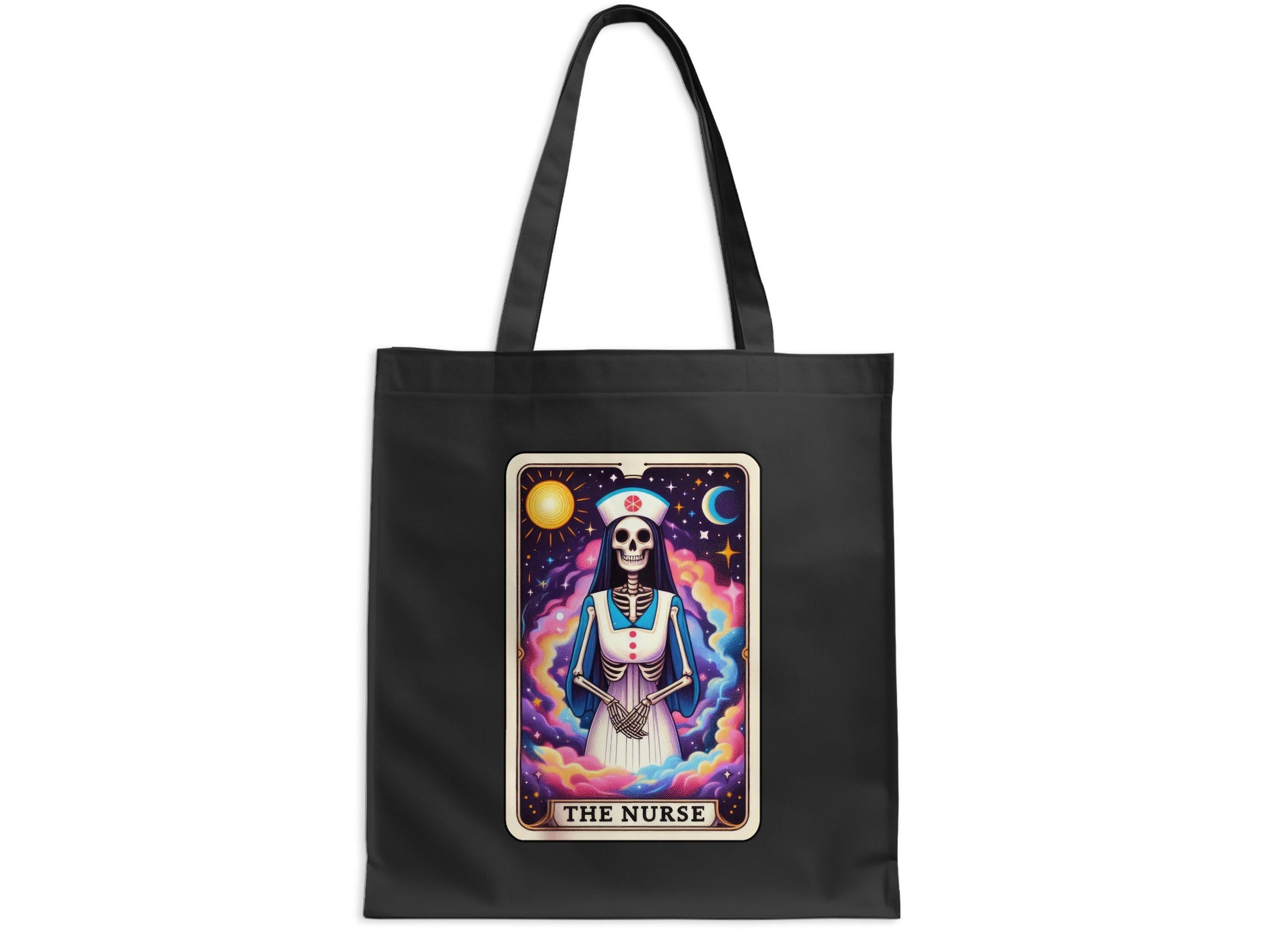 The Nurse Tarot Card Design Black Tote Bag product type