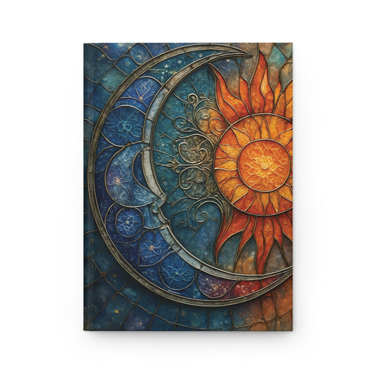 Sun and Moon Stained Glass Hardcover Journal