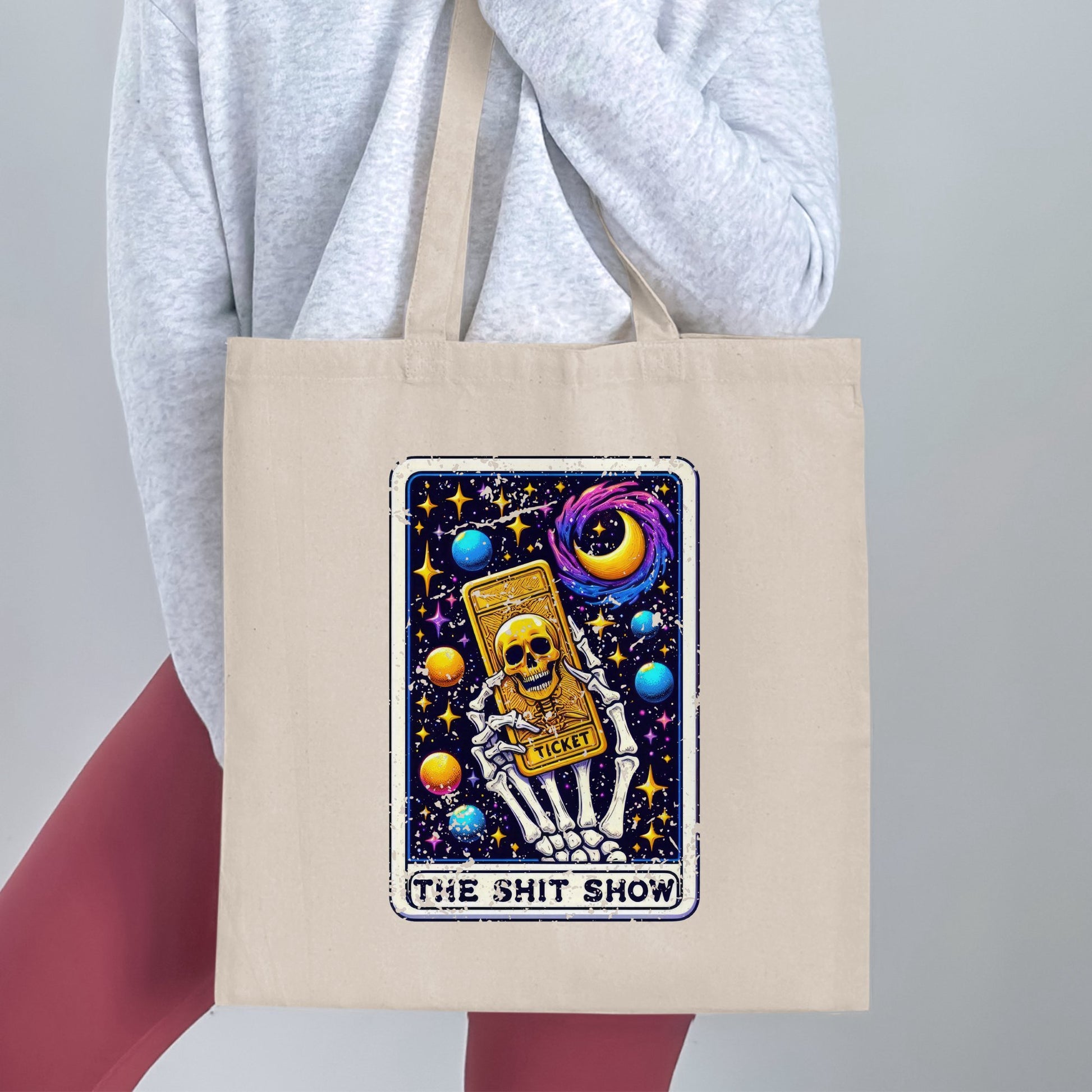 The Shit Show Ticket Skeleton Tote Bag Product
