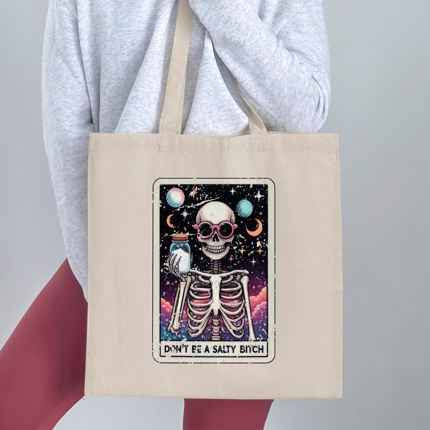 Don't Be A Salty Bitch Skeleton Tote Bag product type