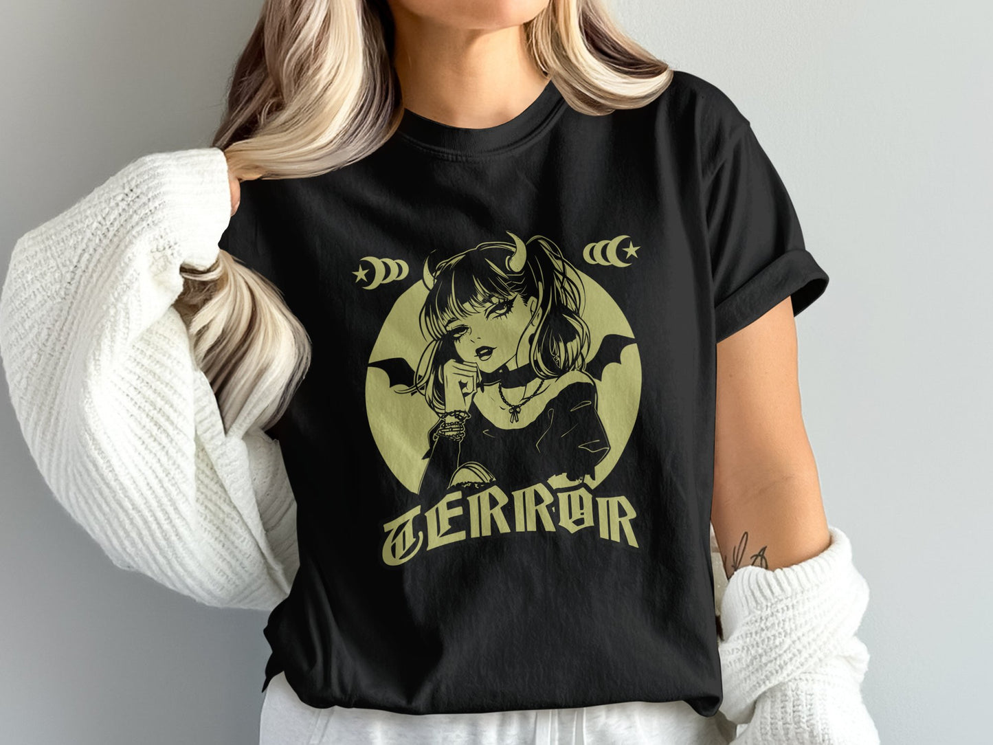 Gothic Demon Girl Graphic Tee Shirt Product