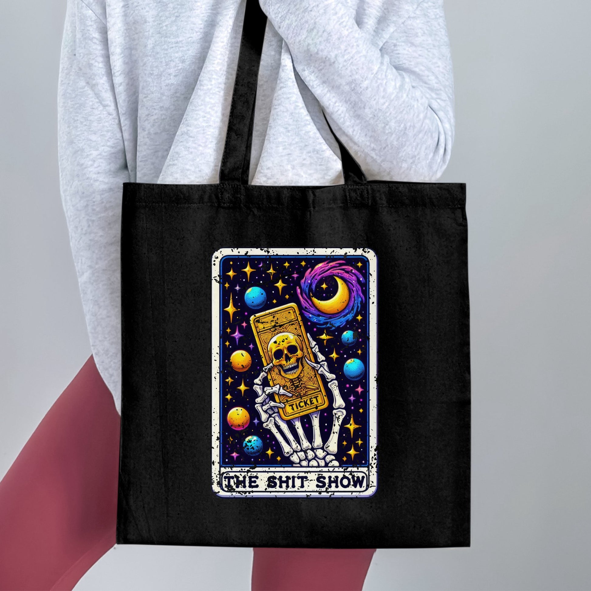 Bold Skeleton Galaxy Tote Bag with Artistic Print product type