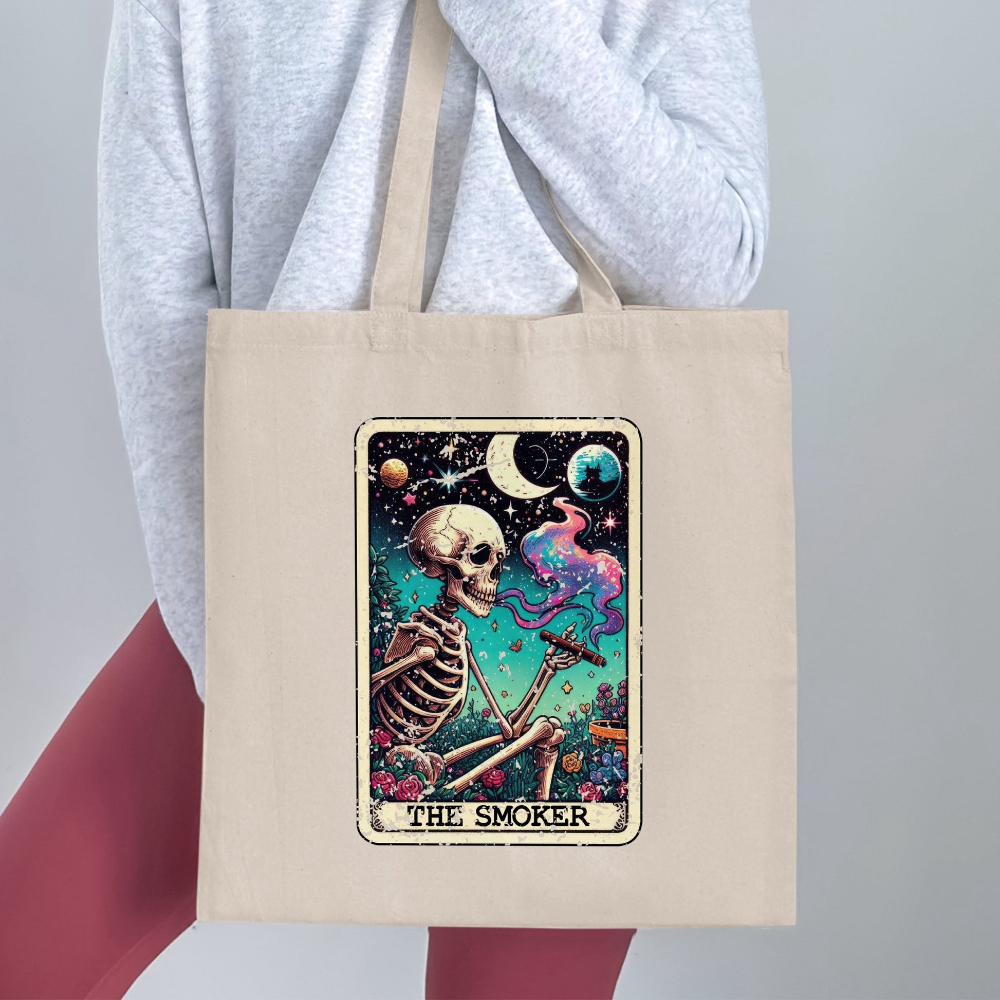 Skeleton Smoking Design Tote Bag product