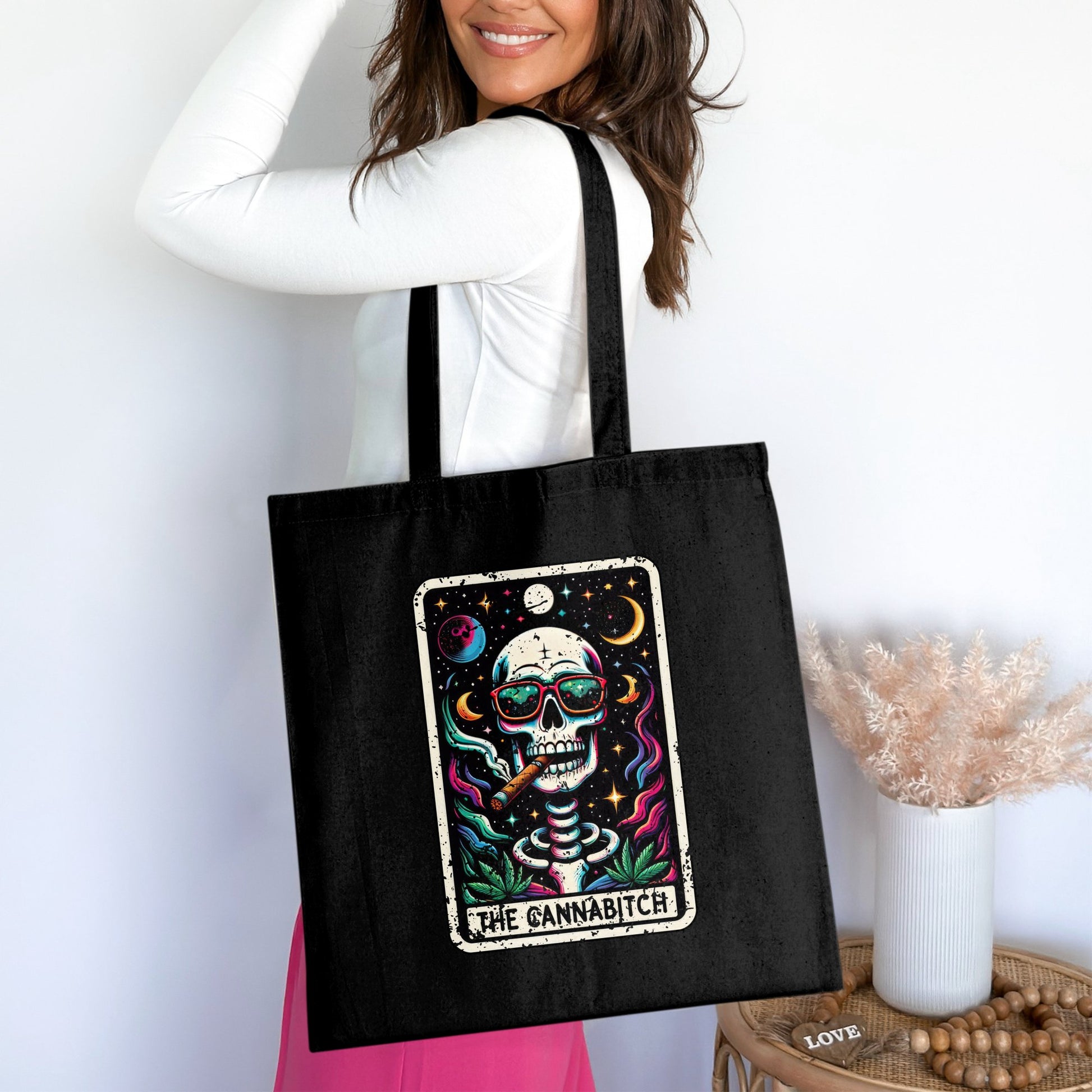 The Cannabitch Tote Bag with Unique Skull Art product