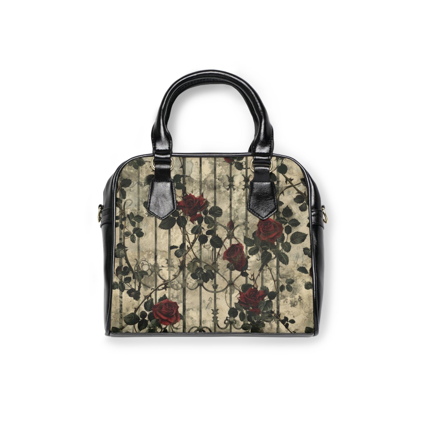 Gothic Roses Shoulder Handbag — Cast Iron Fence Floral Design