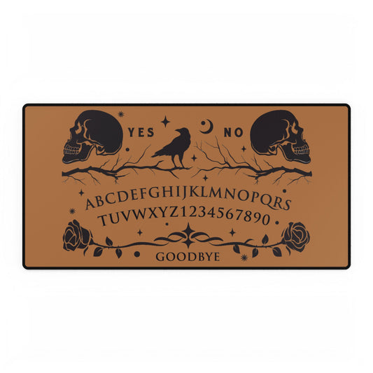 Ouija Board Raven Skull Desk Mat | Halloween Mystic Mouse Pad
