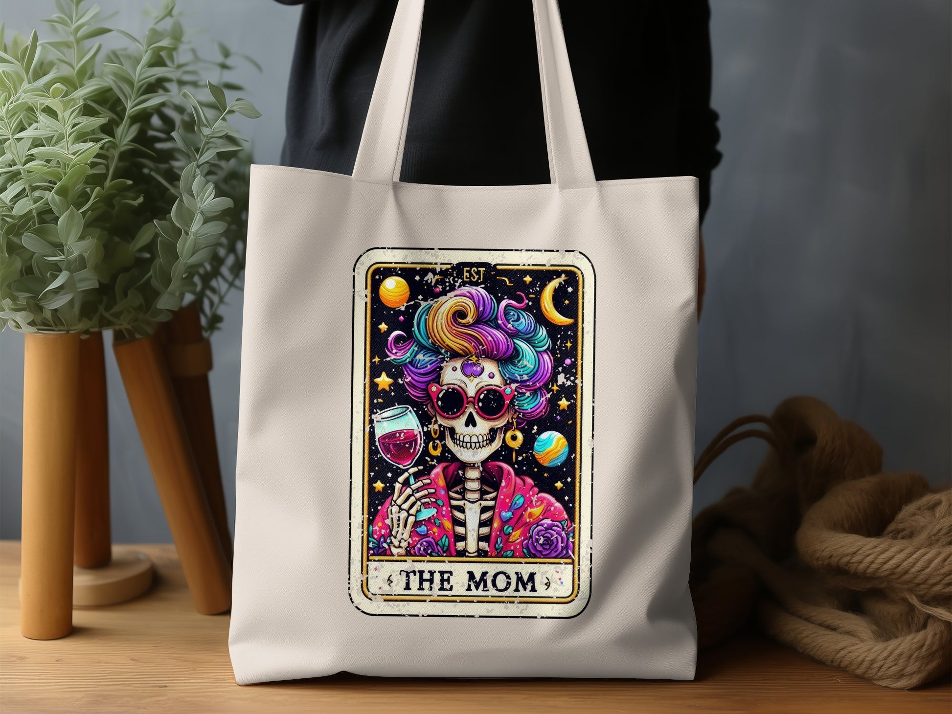 Colorful Skull Design The Mom Tote Bag product type