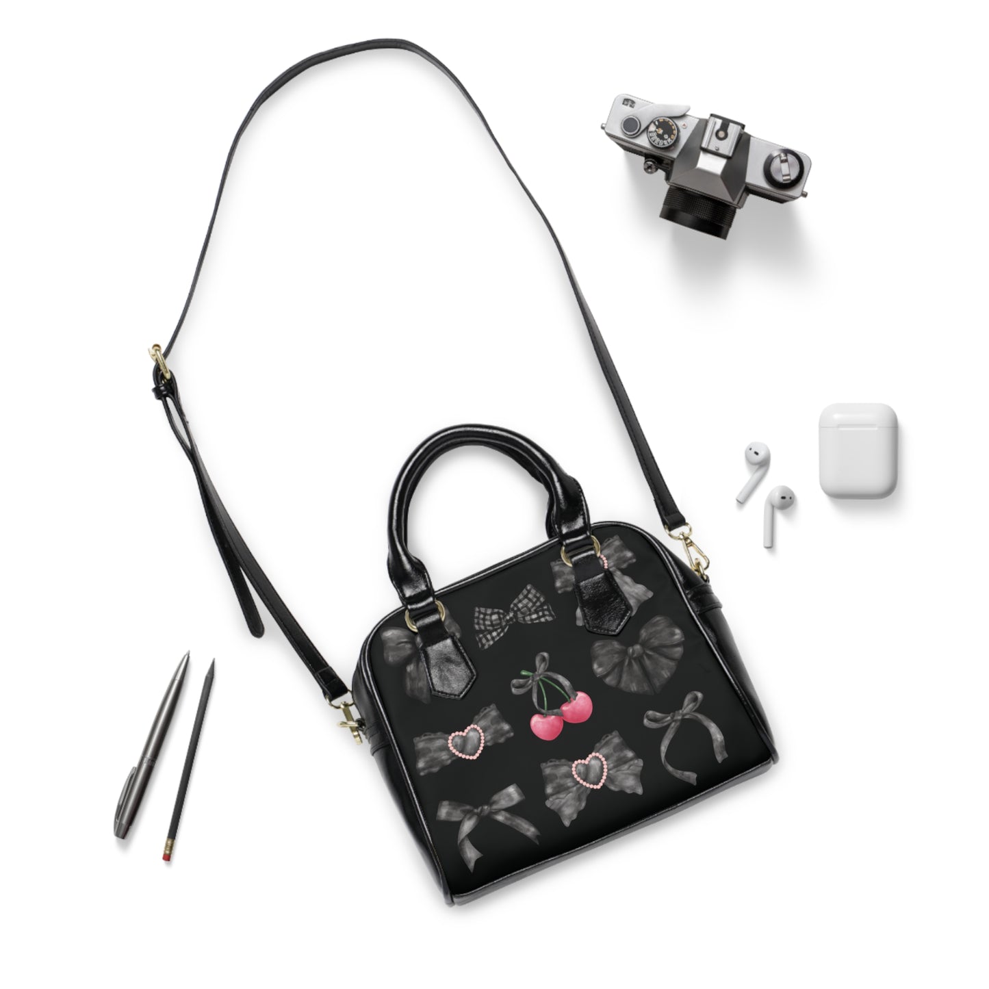 Black Ribbon Dark Coquette Handbag