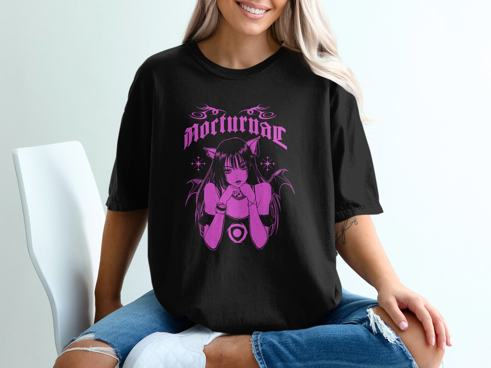 Nocturnal Gothic Anime Graphic Tee shirt product
