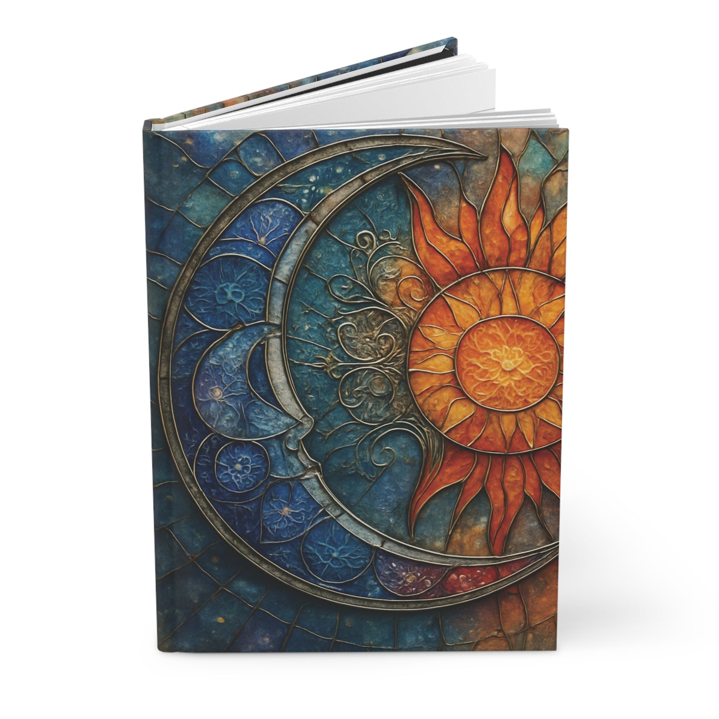 Sun and Moon Stained Glass Hardcover Journal