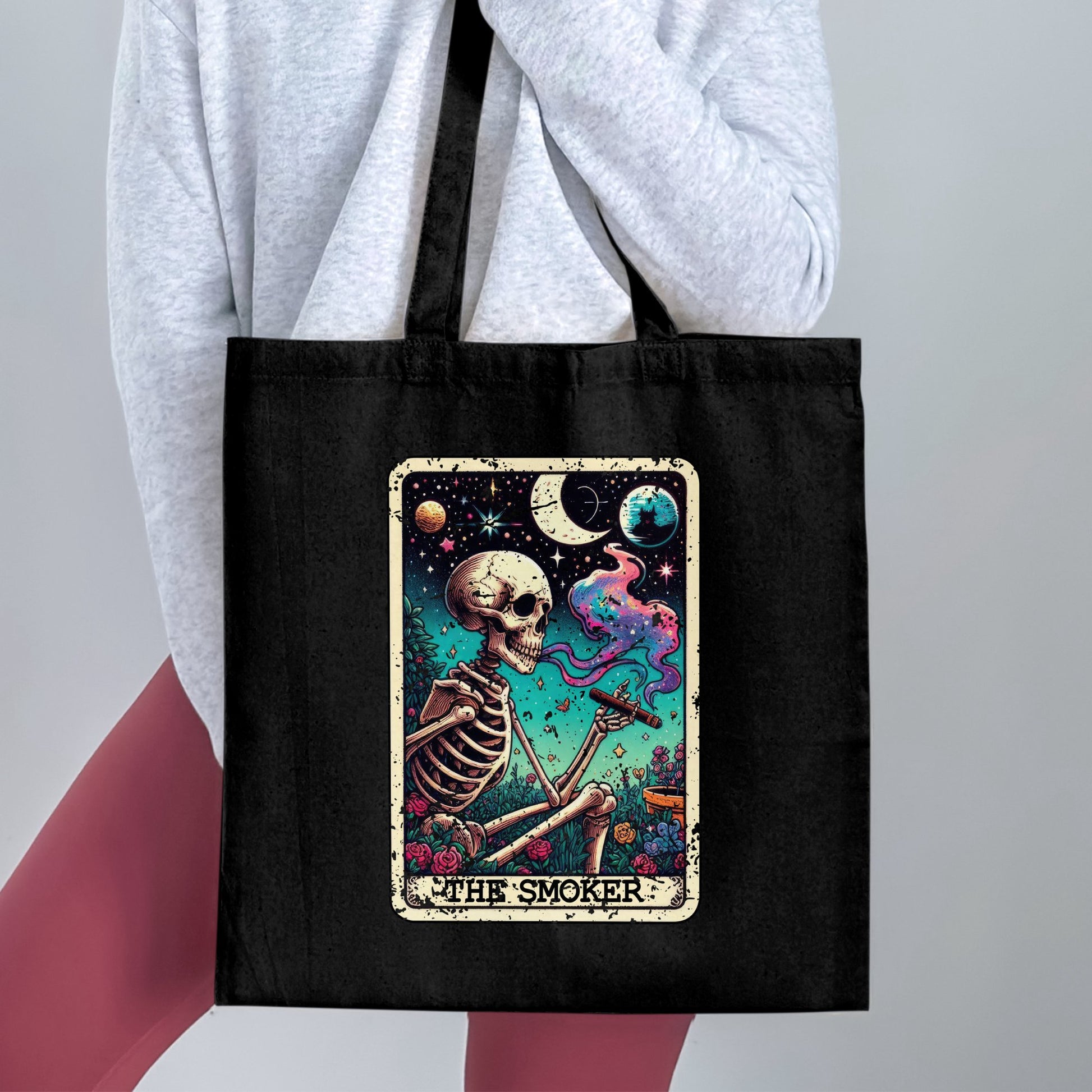 Colorful Skeleton The Smoker Design Tote Bag product type