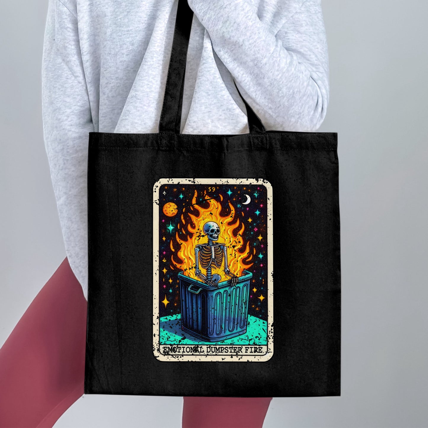 Emotional Dumpster Fire Skeleton Tote Bag product
