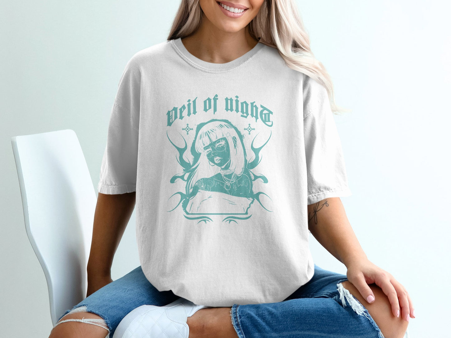Veil of Night Graphic Printed Casual T-Shirt product