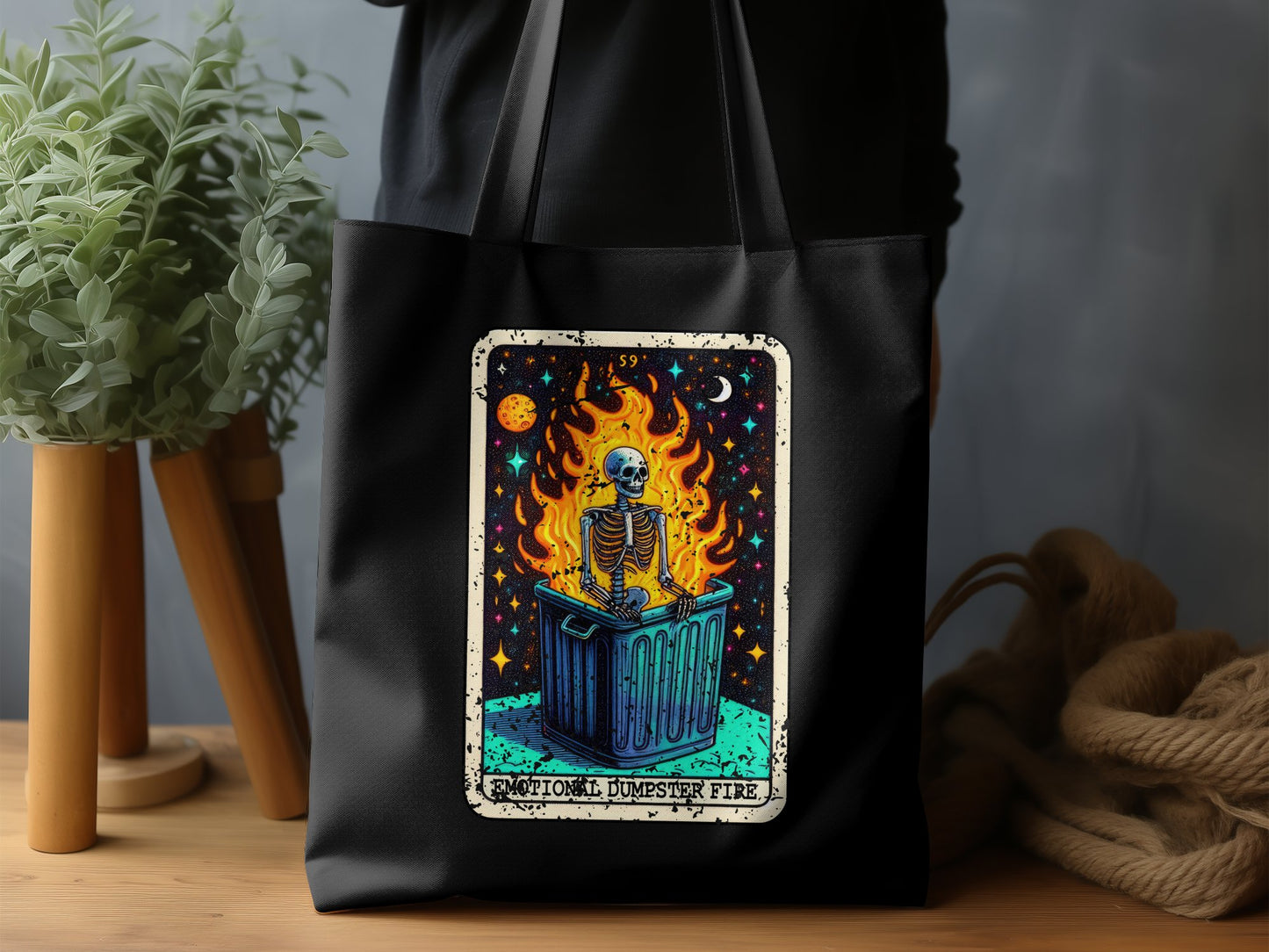 Emotional Dumpster Fire Skeleton Unique Tote Bag product
