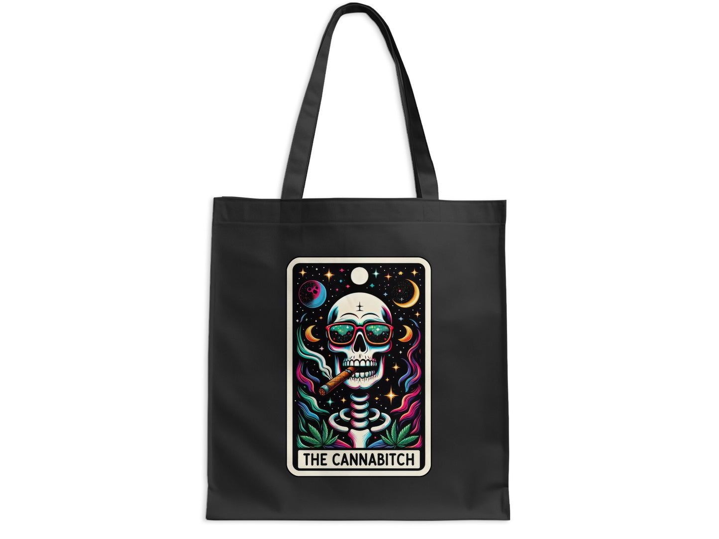 The Cannabitch Skull Graphic Black Tote Bag product type
