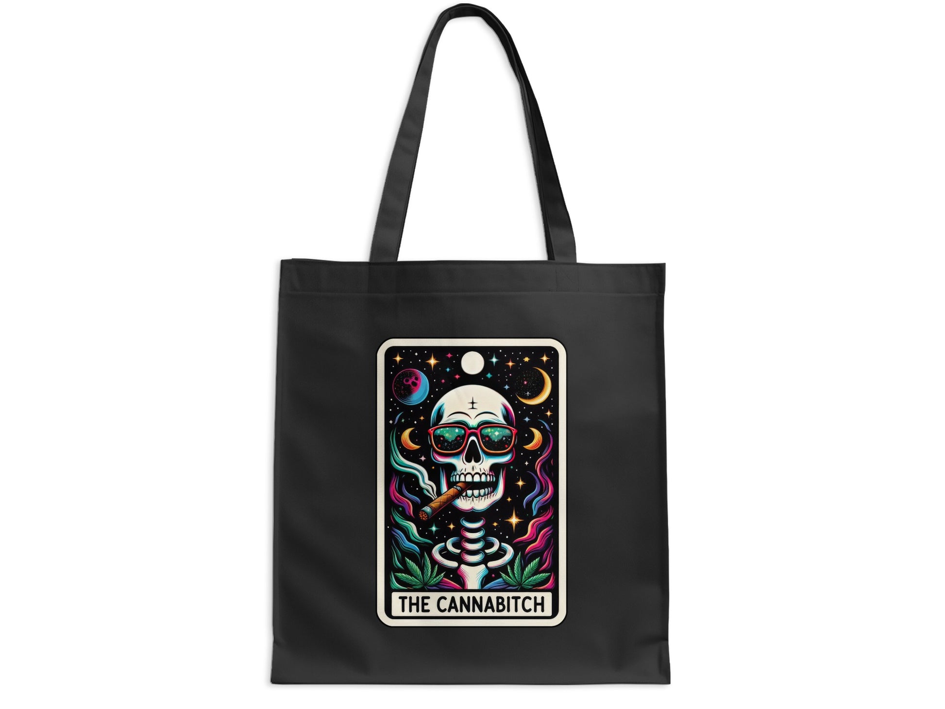 The Cannabitch Skull Graphic Black Tote Bag product type
