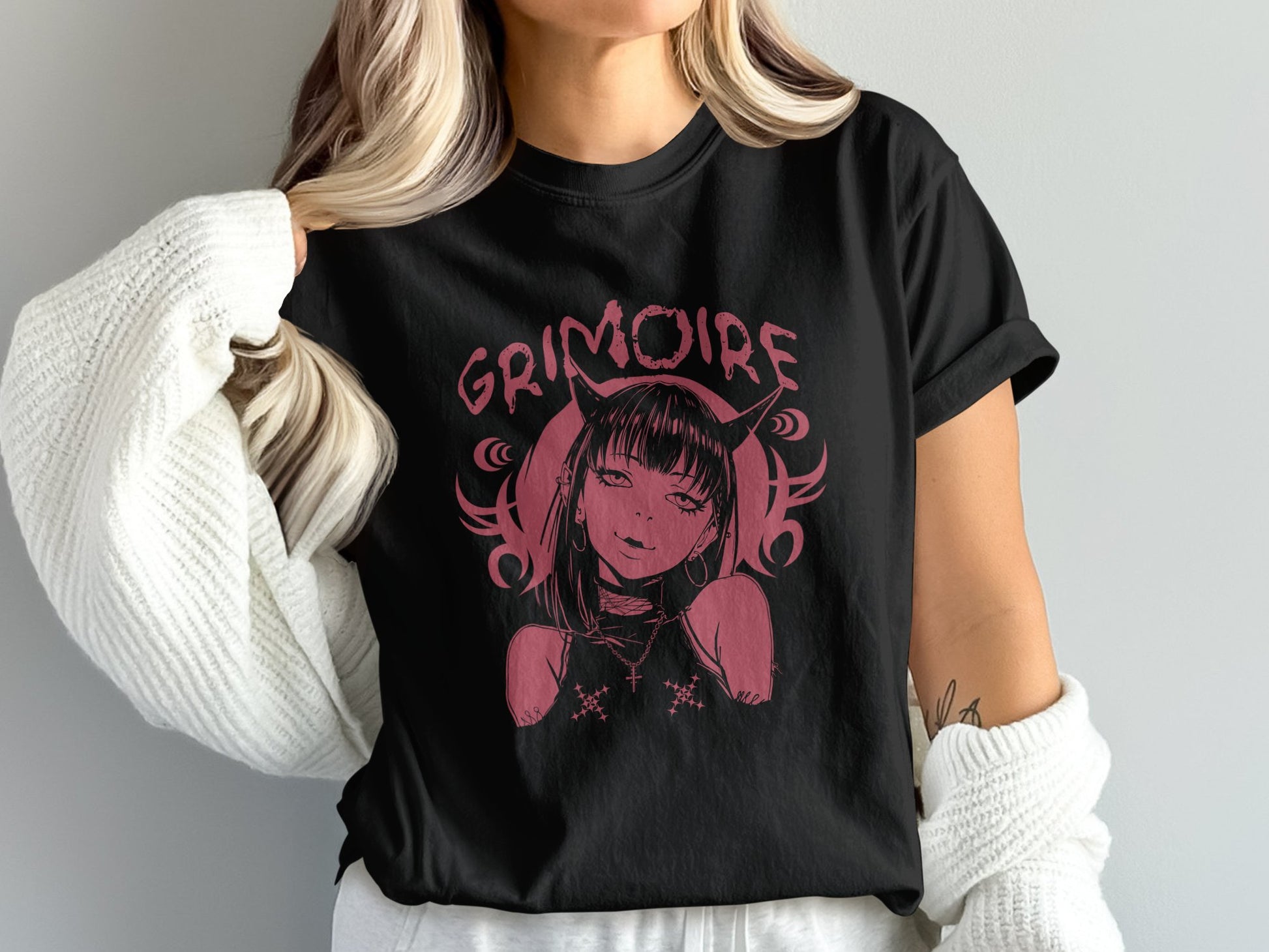 GRIMOIRE Illustration Gothic Art Black T-shirt product type