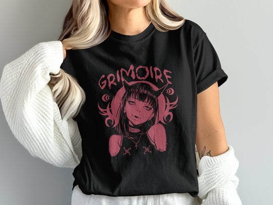 GRIMOIRE Illustration Gothic Art Black T-shirt product type